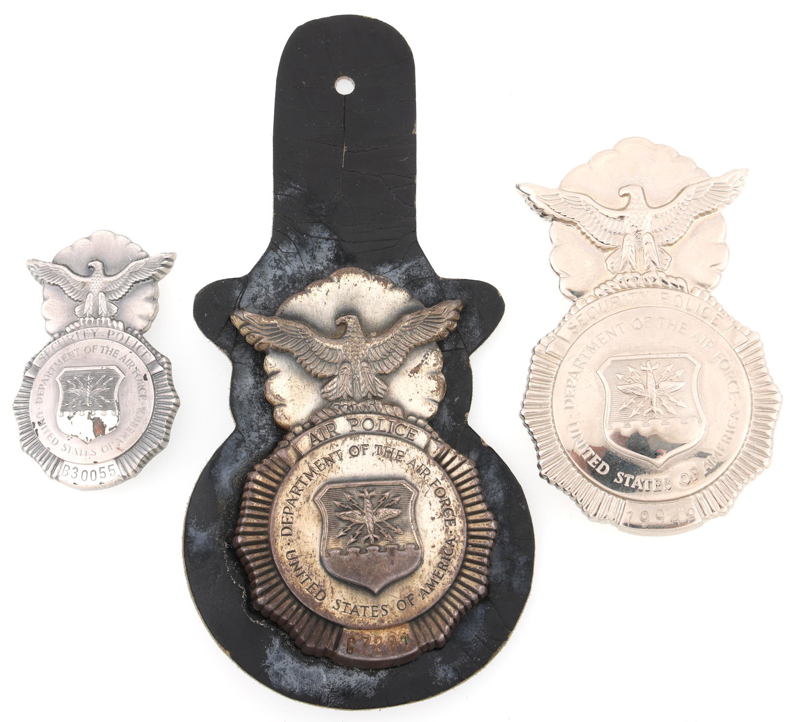 UNITED STATES AIR FORCE POLICE BADGES LOT OF THREE (1 of 2)