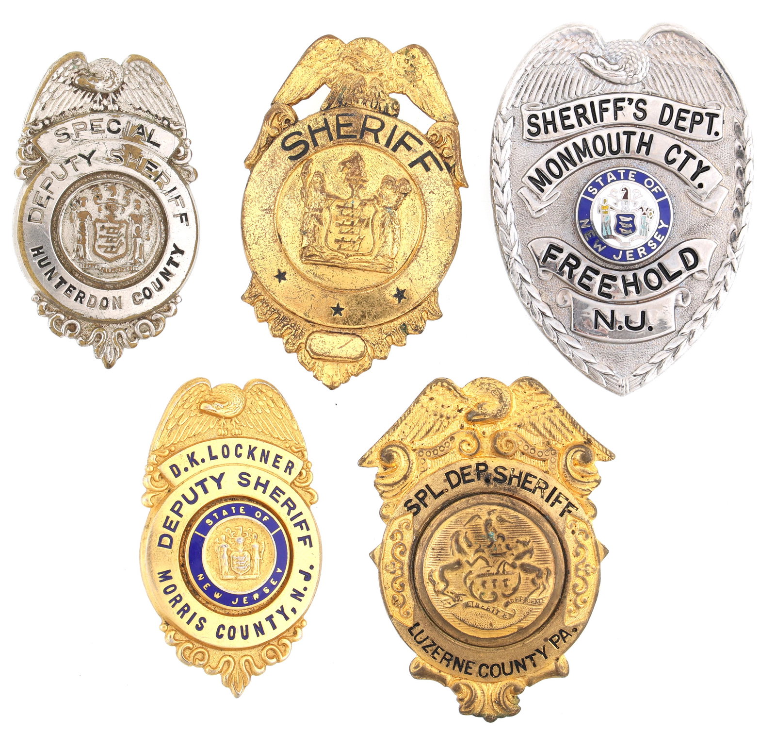 SHERIFF DEPARTMENT BADGES LOT OF FIVE (1 of 2)