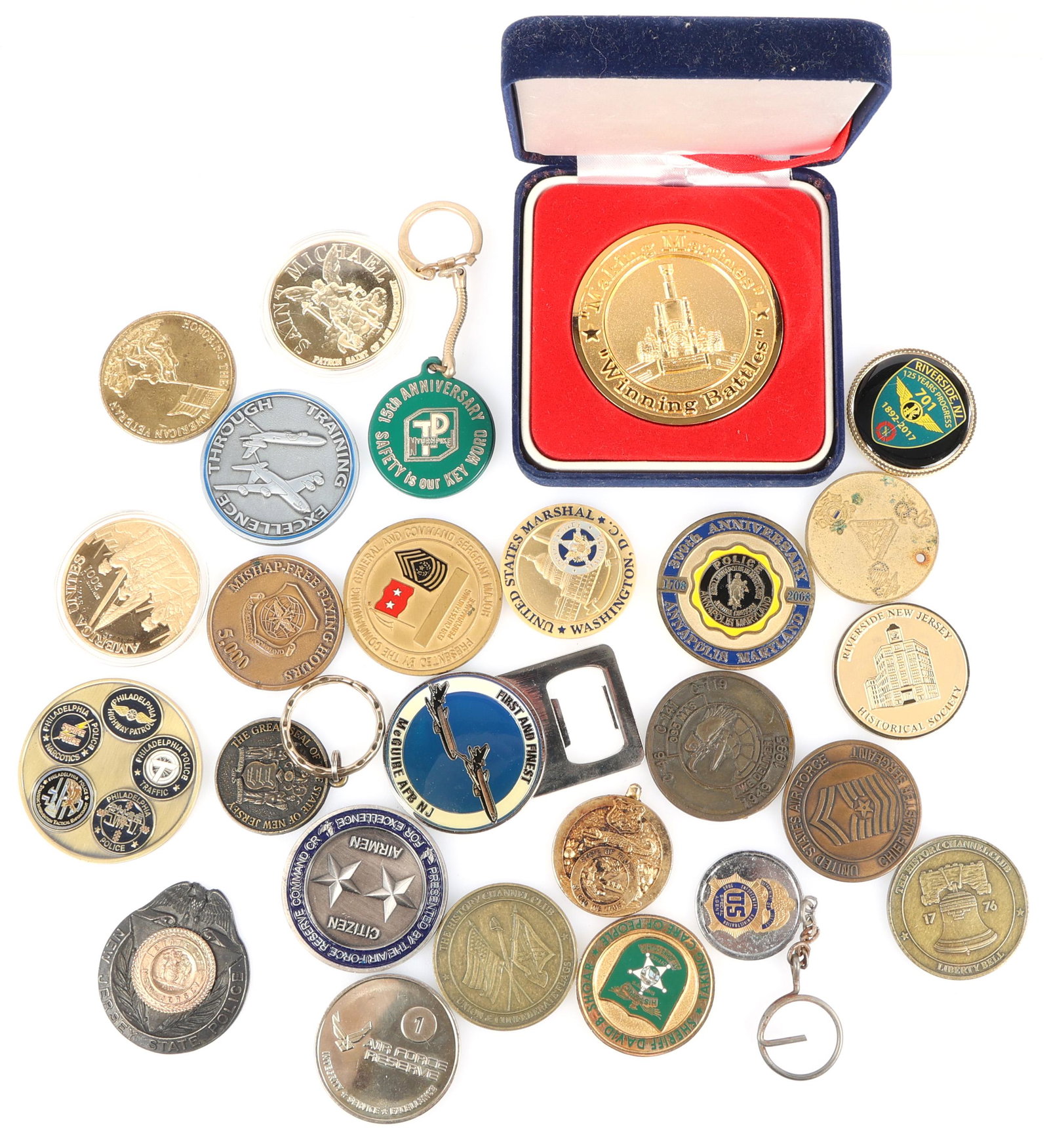 CHALLENGE COINS, TABLE MEDAL, & KEY CHAINS (1 of 9)
