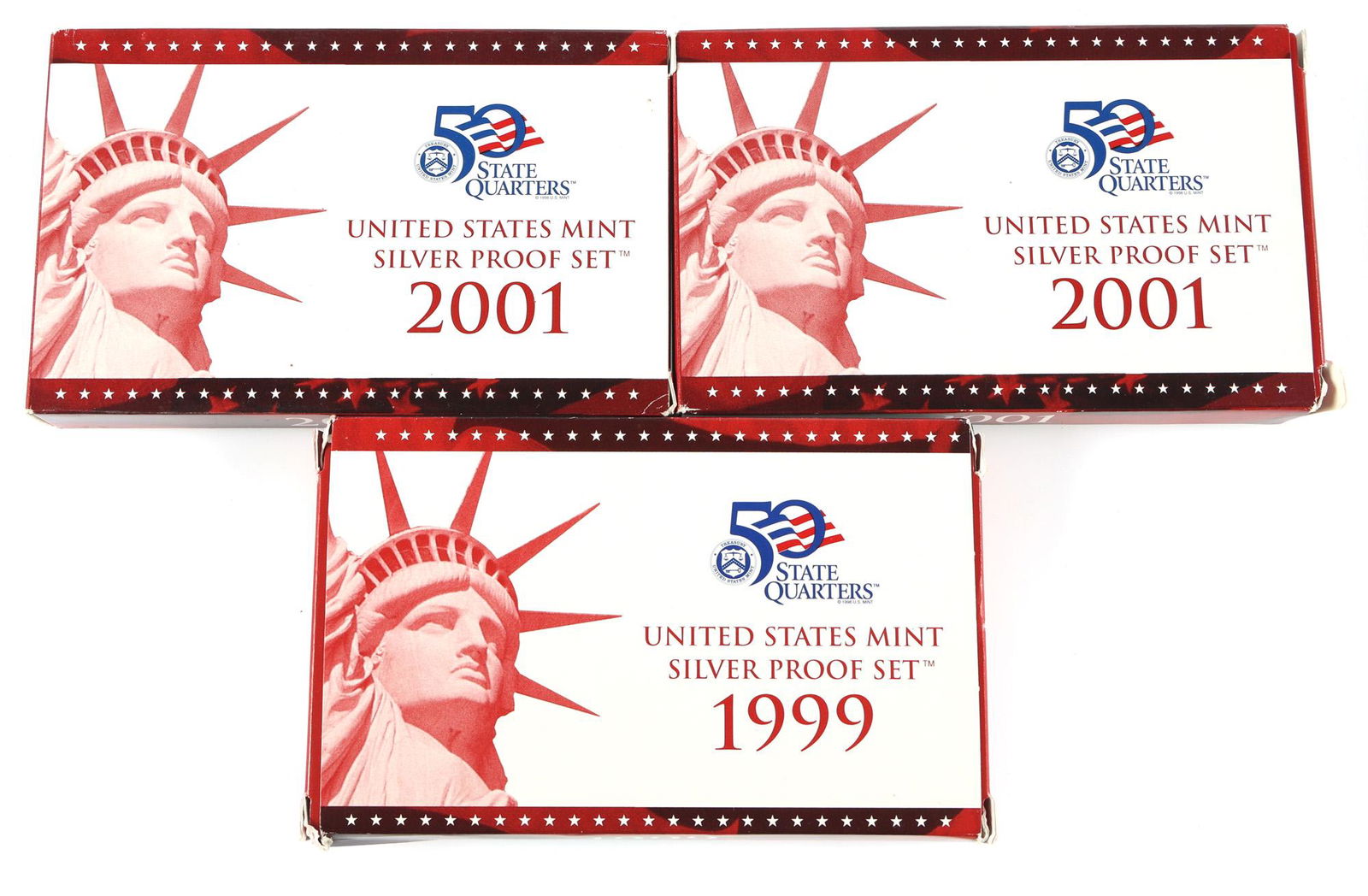 1999 & 2001 US MINT SILVER PROOF SETS - LOT OF 3 (1 of 5)