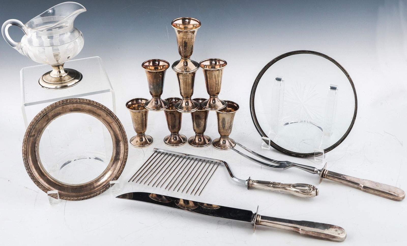 20TH C. WEIGHTED STERLING SILVER PIECES - LOT OF 14 (1 of 10)