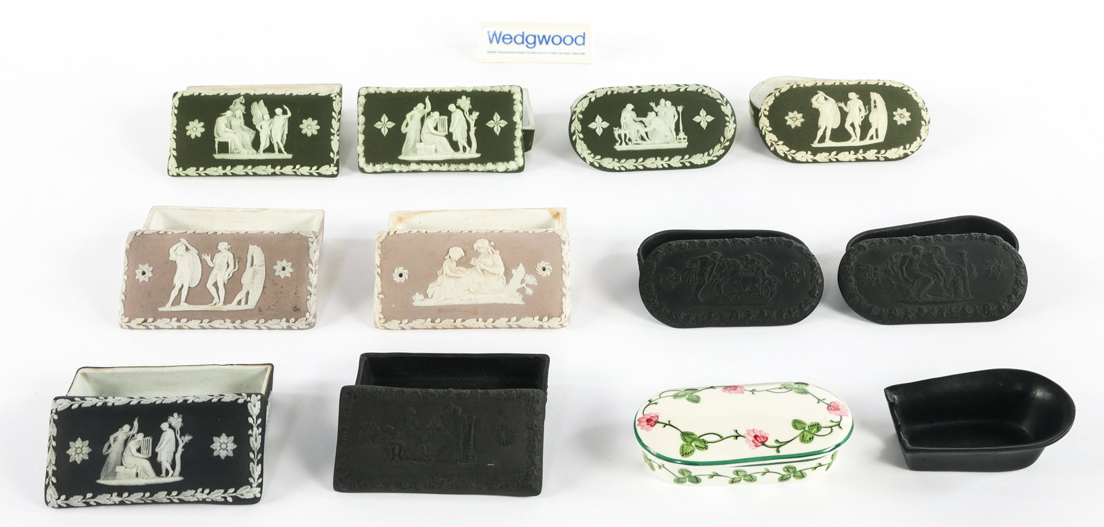 WEDGWOOD PORCELAIN MATCHBOXES & TOBACCIANA LOT (1 of 5)