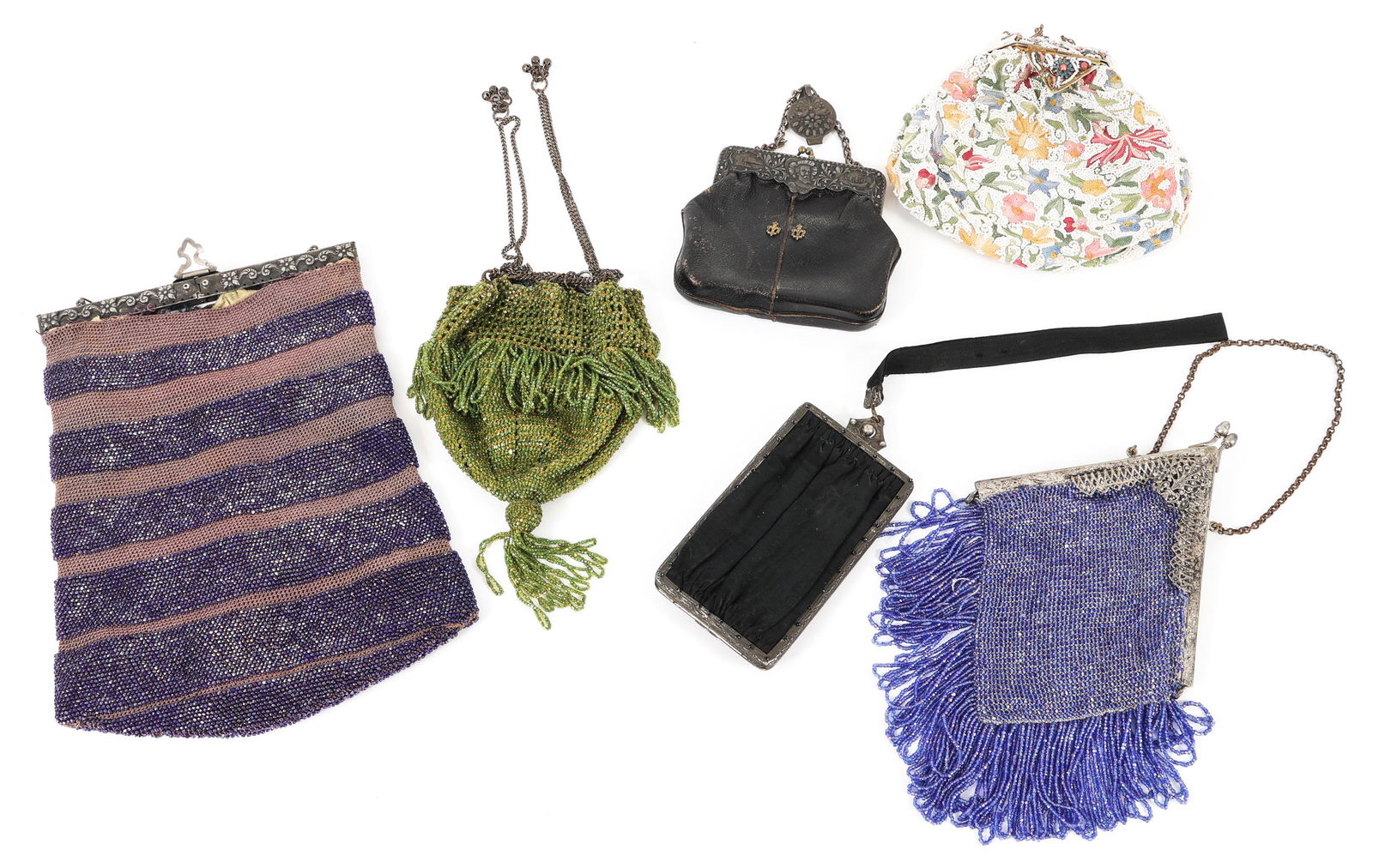 20TH C. BEADED BAGS AND LEATHER COIN PURSES (1 of 12)