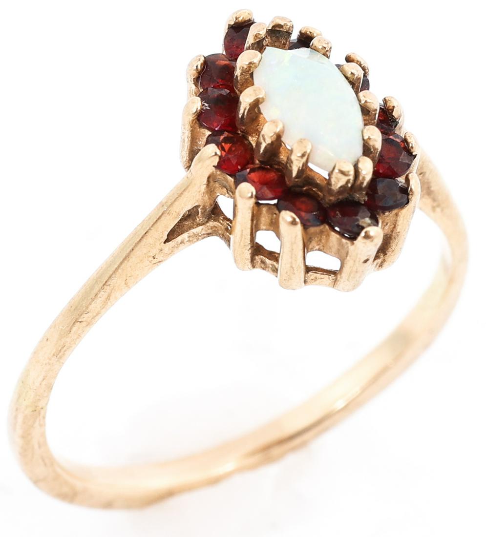 14K YELLOW GOLD OPAL & GARNET FASHION RING (1 of 3)