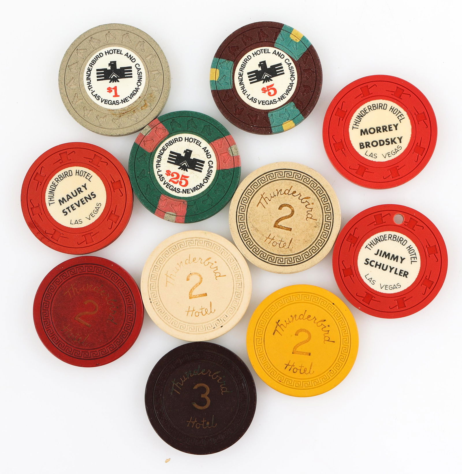 THUNDERBIRD LAS VEGAS NEVADA CASINO CHIPS (1 of 2)