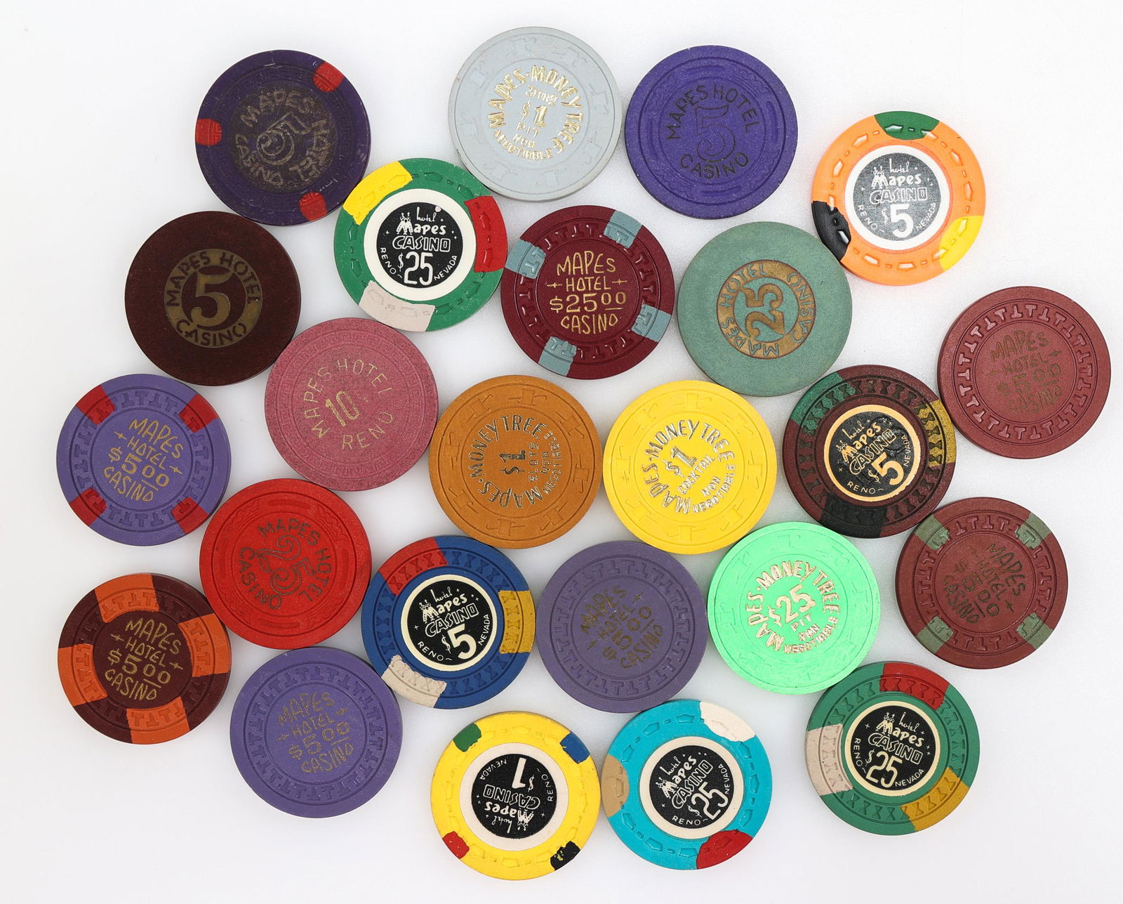 MAPES HOTEL CASINO & MONEY TREE RENO NV CASINO CHIPS (1 of 2)