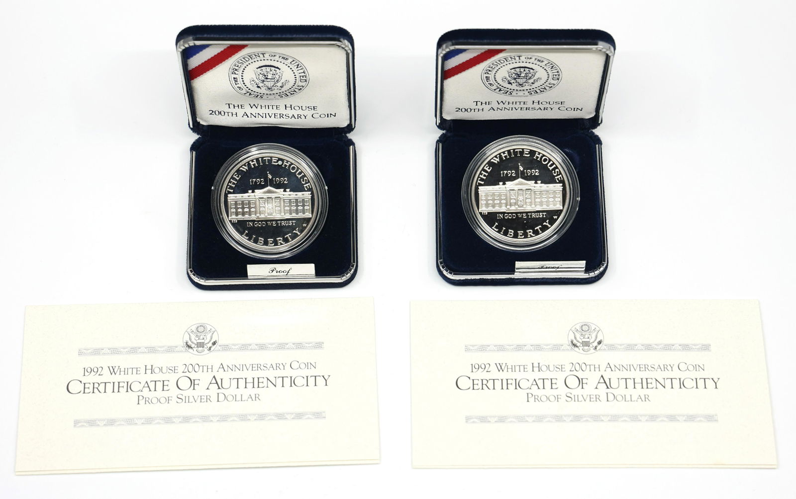 1992 US WHITE HOUSE 200th ANNIVERSARY SILVER COINS (1 of 3)