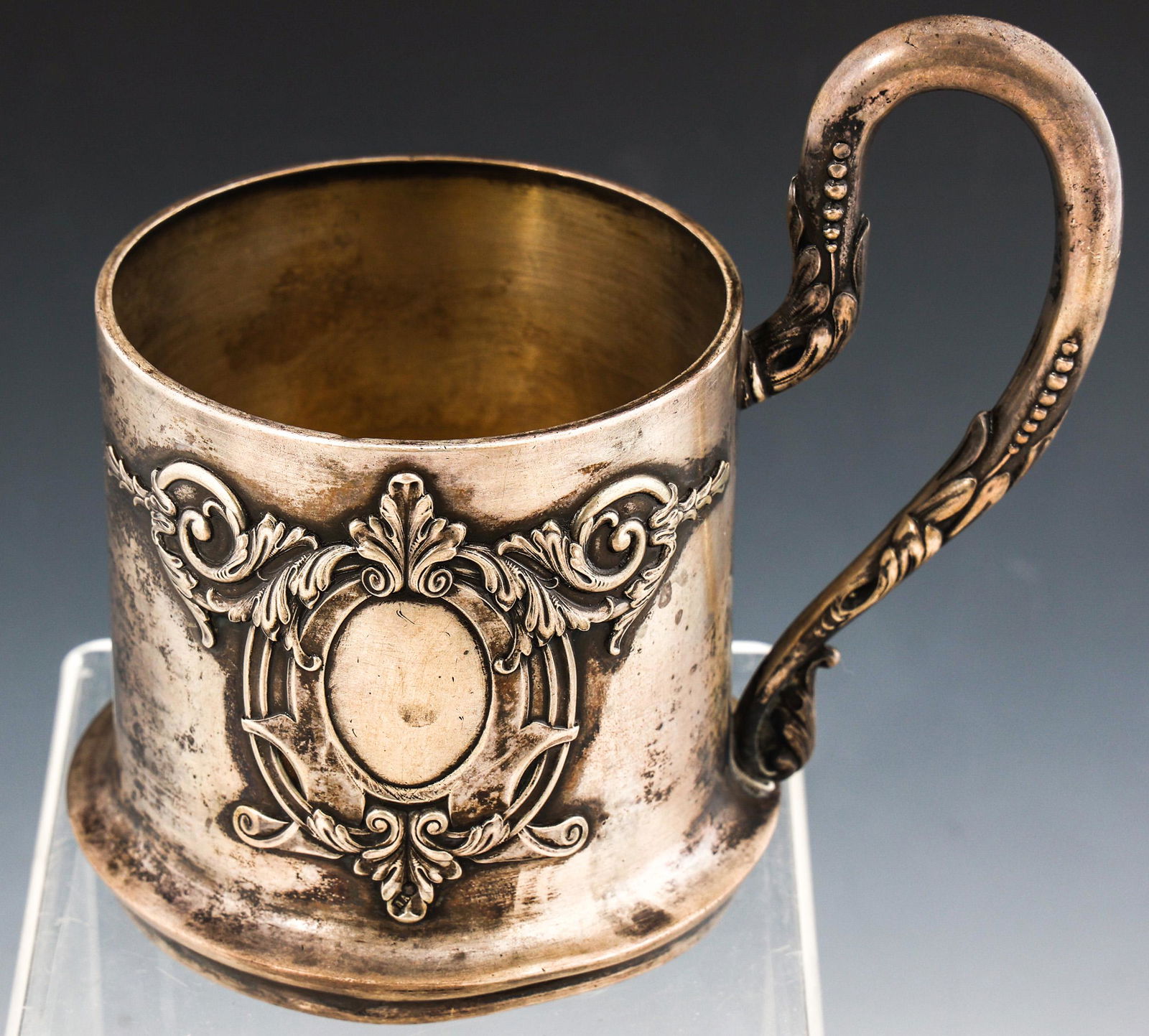 RUSSIAN 84 SILVER TEA GLASS HOLDER (1 of 9)