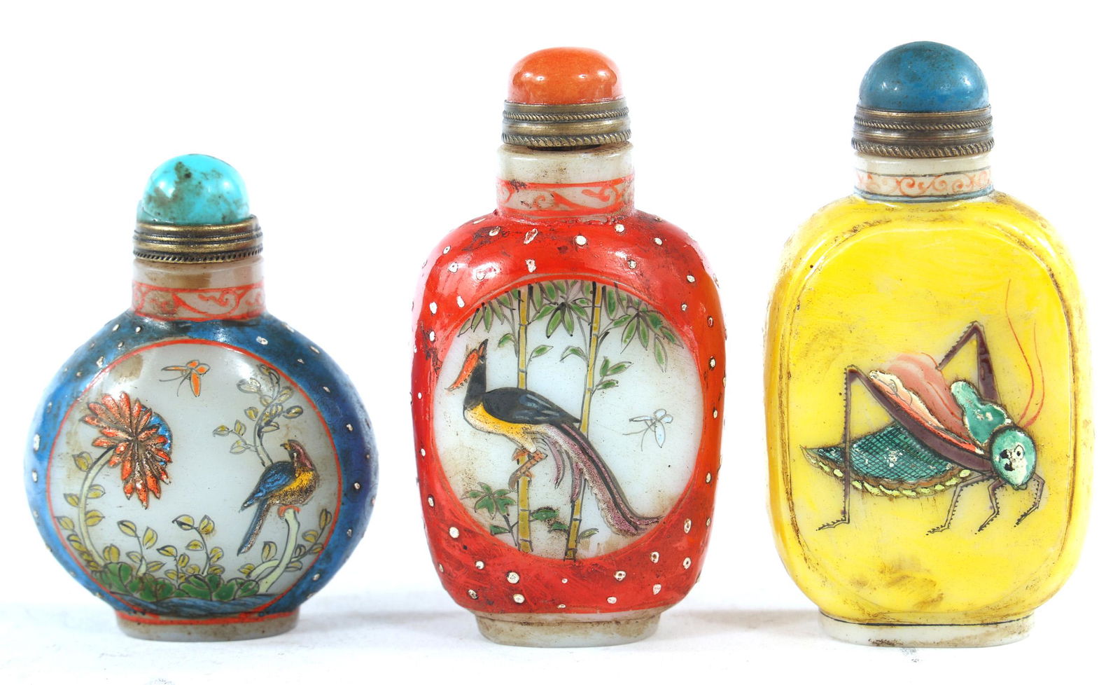 CHINESE ENAMELED GLASS SNUFF BOTTLES (1 of 5)