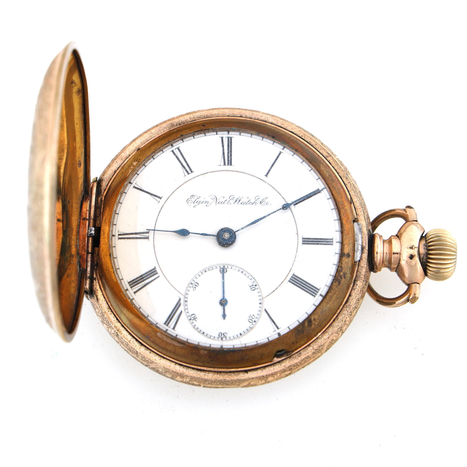 MEN'S ELGIN GOLD FILLED HUNTER'S CASE POCKET WATCH (1 of 8)