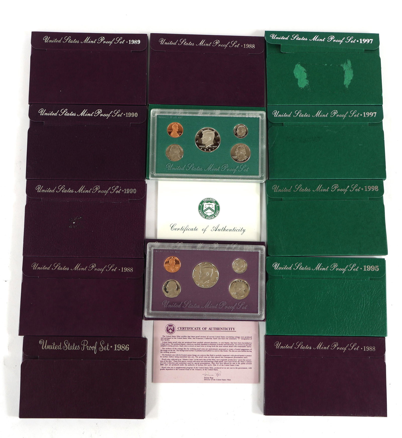 1988-1998 US MINT PROOF SETS - LOT OF 13 (1 of 5)