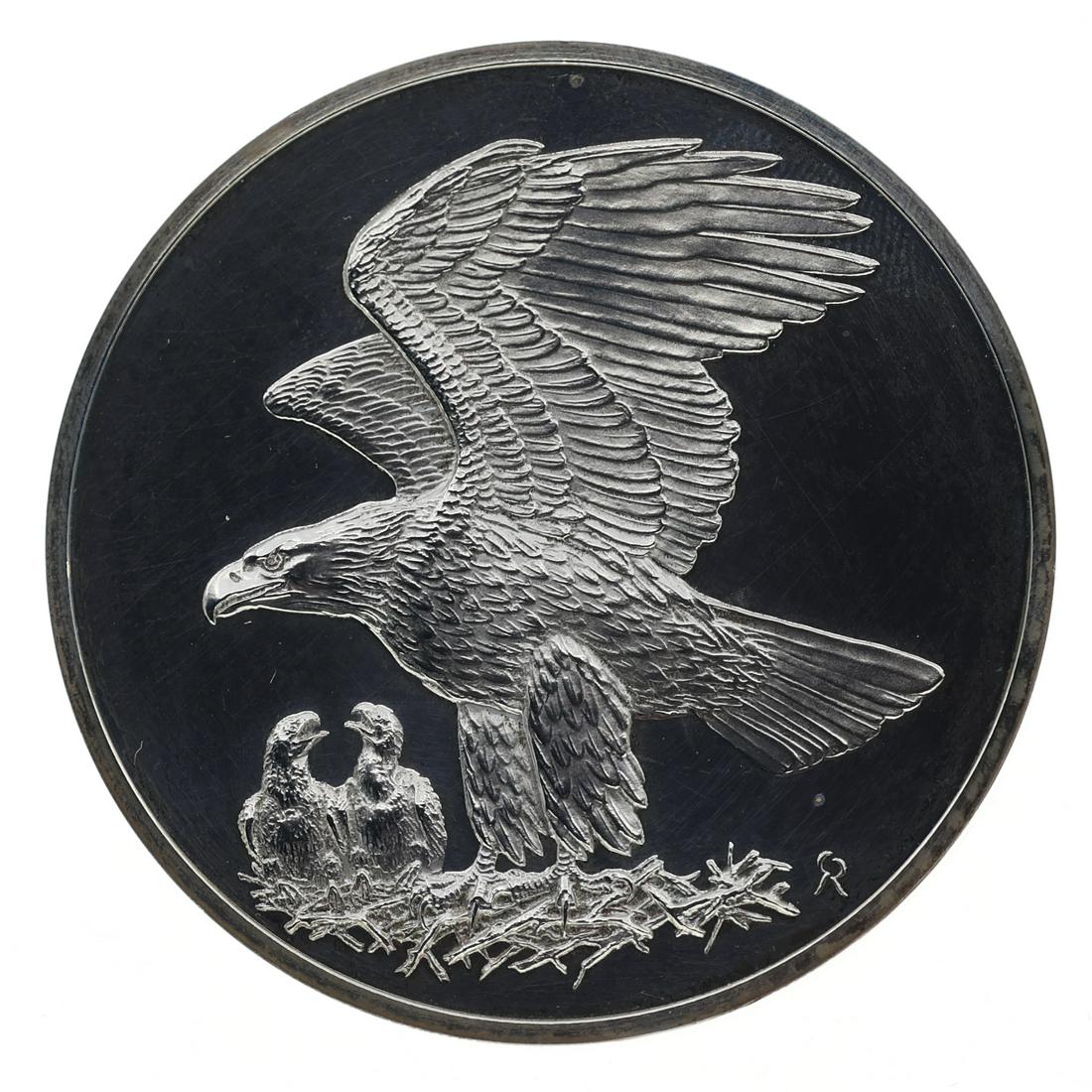 1971 FRANKLIN MINT BALD EAGLE STERLING SILVER MEDALLION (1 of 3)