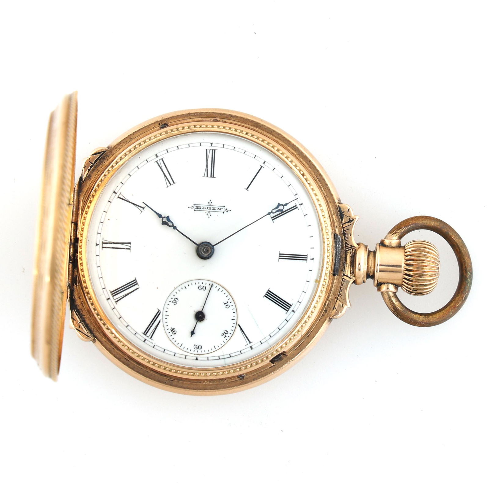 LADIES ELGIN 14K YELLOW GOLD CASE POCKET WATCH (1 of 8)