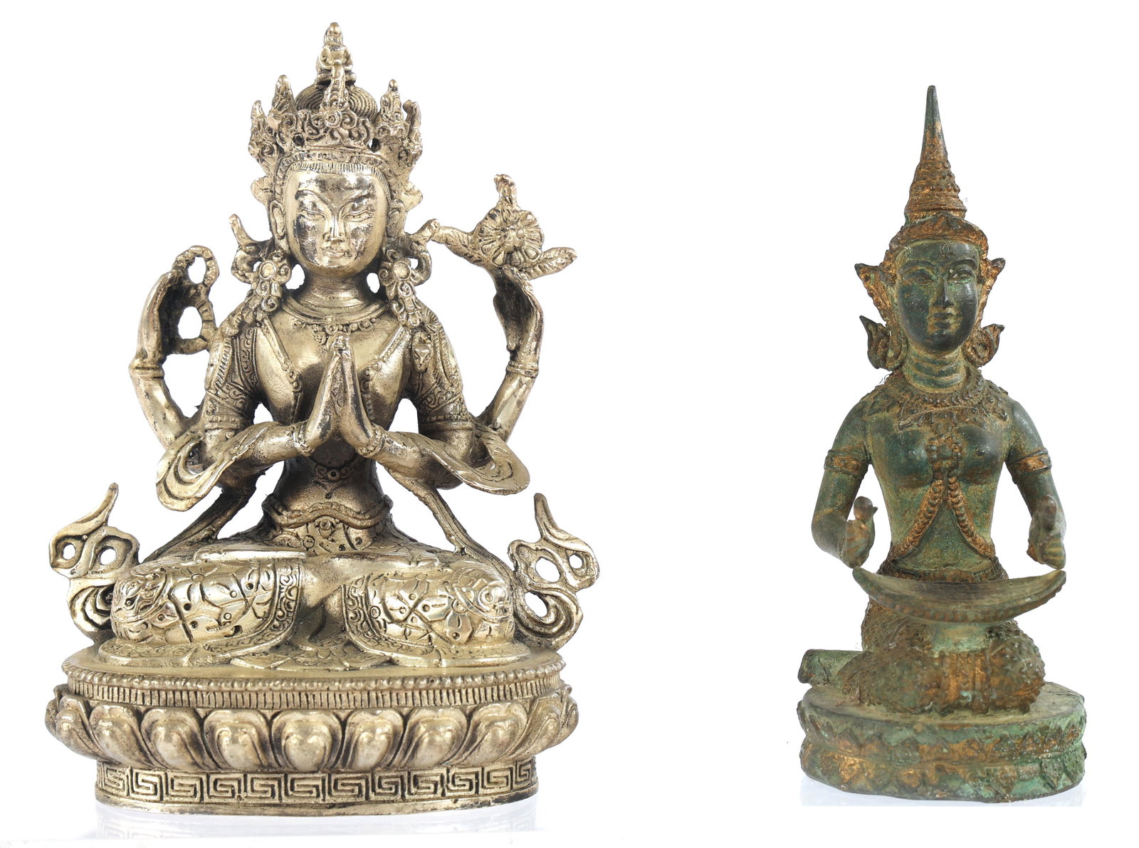 THAI DANCER & TIBETAN WHITE TARA STATUES (1 of 5)