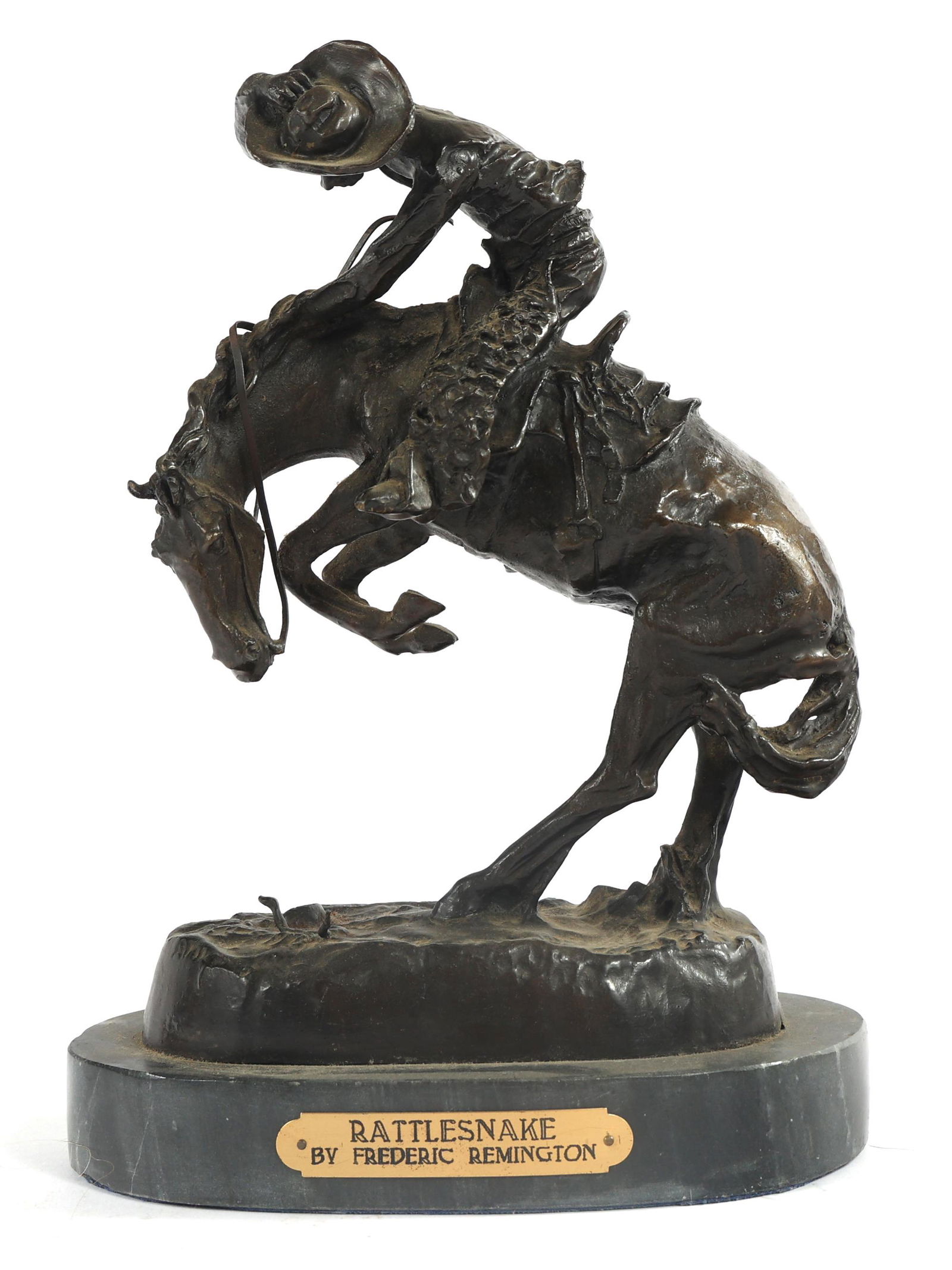 AFTER FREDERIC REMINGTON RATTLESNAKE BRONZE STATUE (1 of 8)