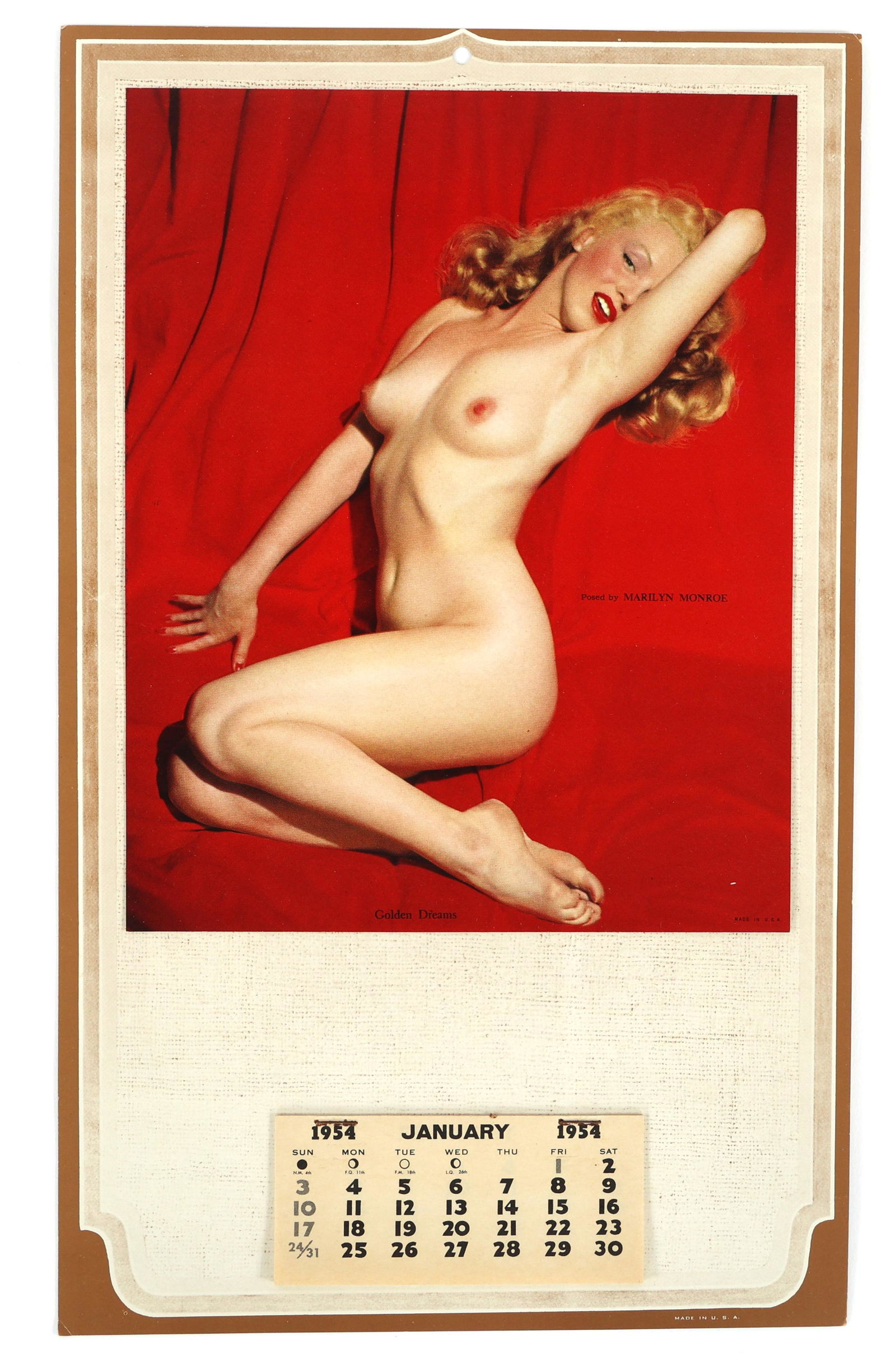 1954 MARILYN MONROE GOLDEN DREAMS PINUP CALENDAR (1 of 3)