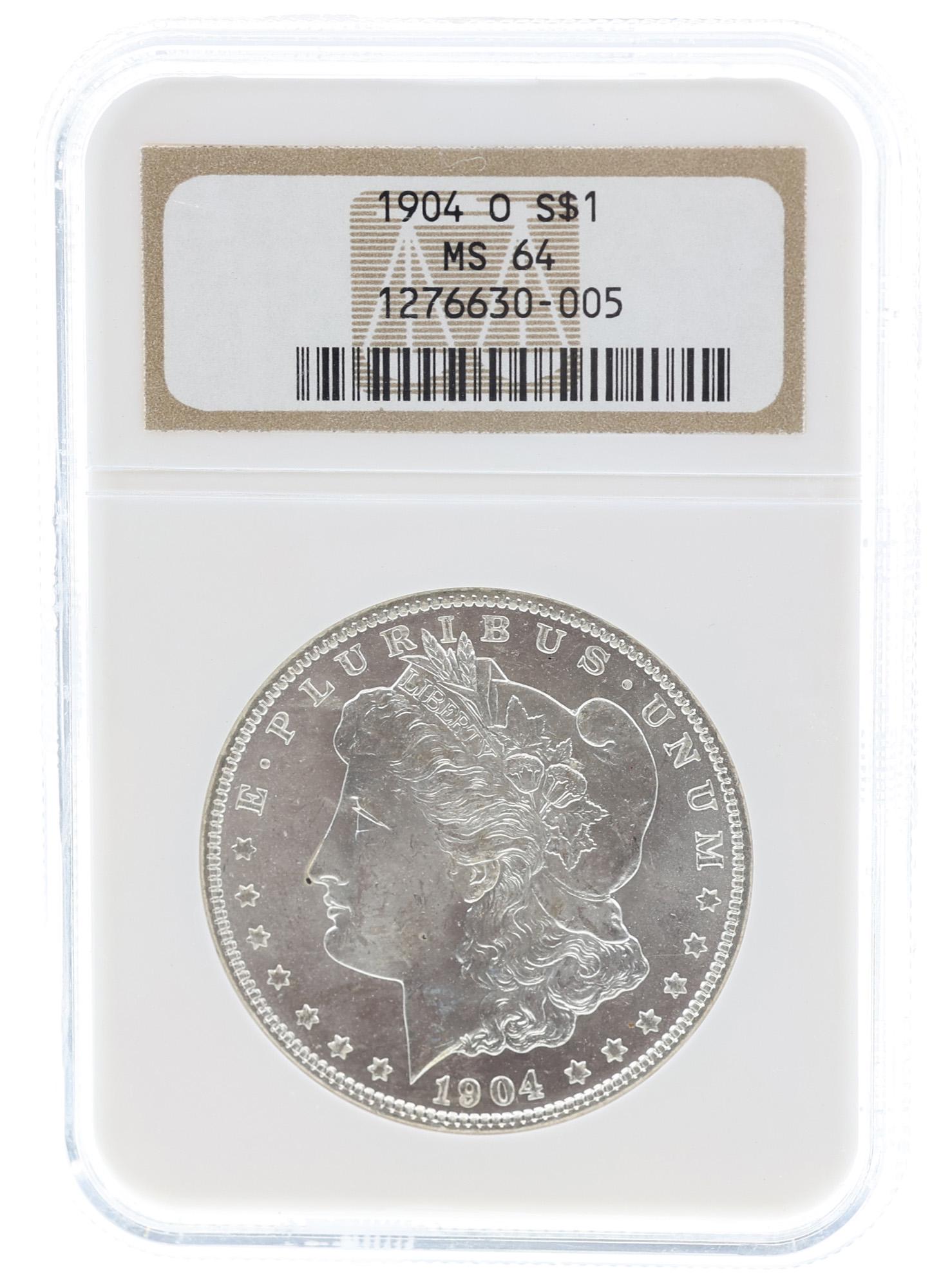 1904-O US MORGAN SILVER DOLLAR COIN NGC MS64 (1 of 2)