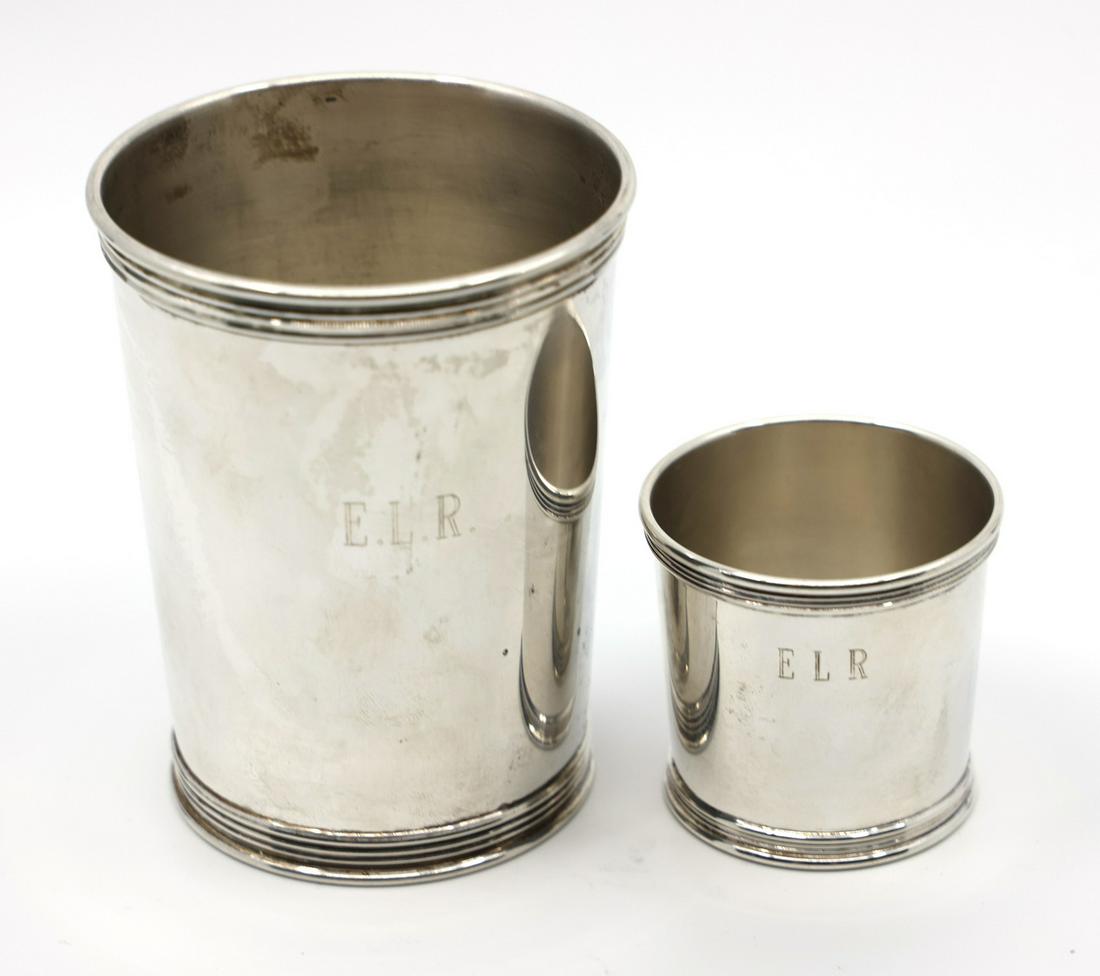 LEMON & SON STERLING SILVER JULEP CUP & SHOT GLASS SET (1 of 4)