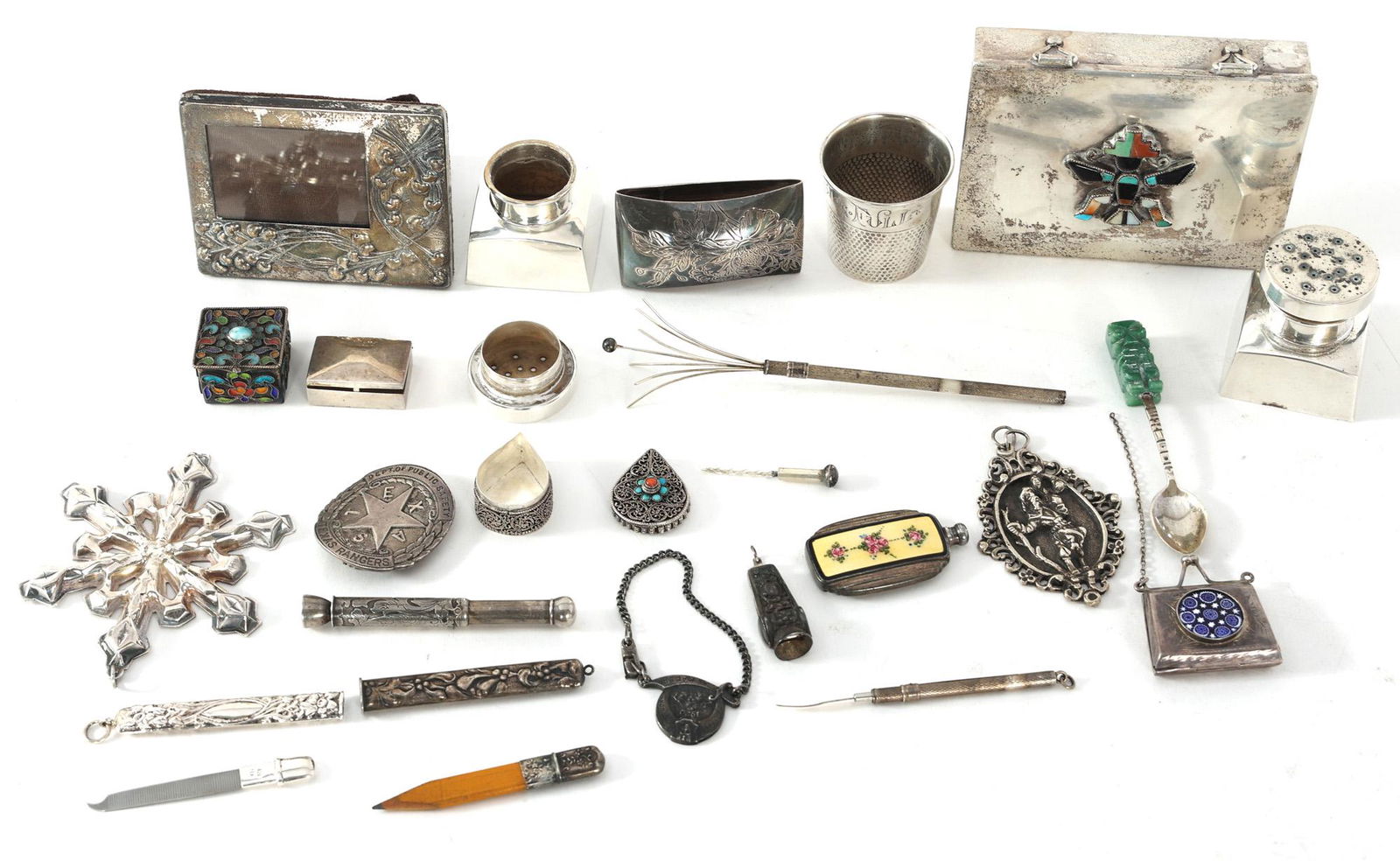 STERLING SILVER BOXES, CHARMS, SERVEWARE, & TOOLS (1 of 17)