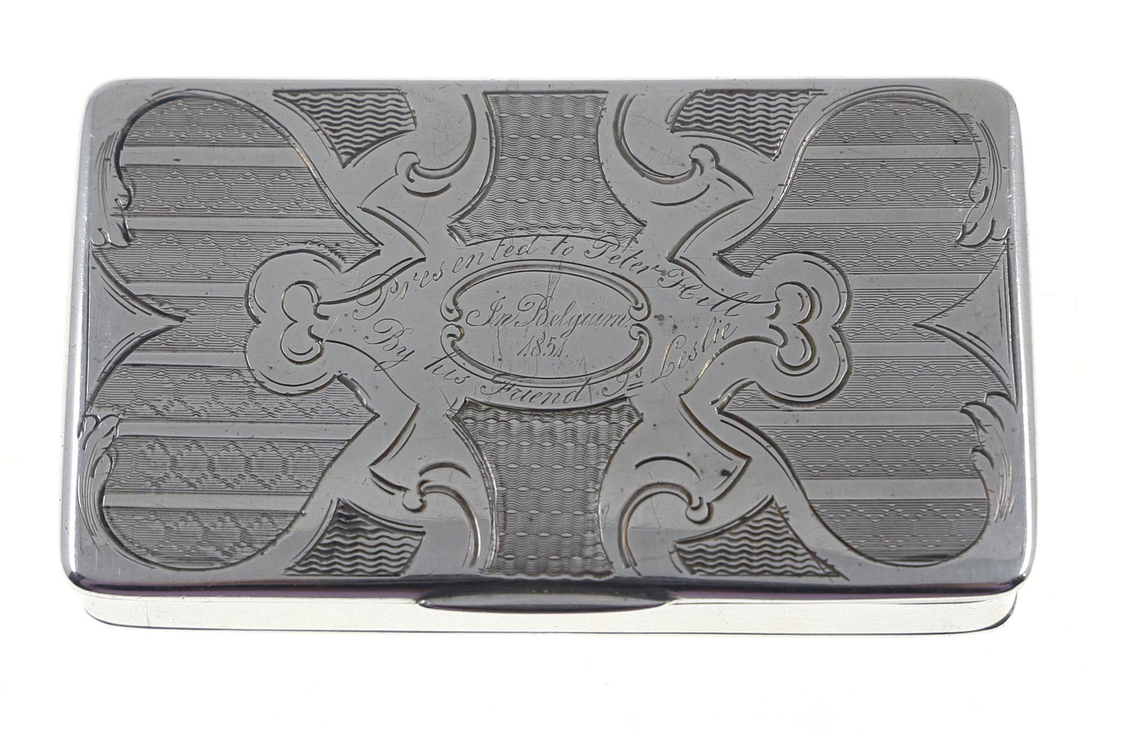 .950 SILVER FRENCH 19TH C. PRESENTATION SNUFF BOX (1 of 7)