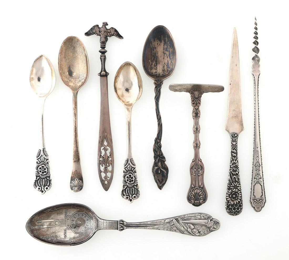STERLING SILVER SPOONS, SERVING PIECES & LETTER OPENERS (1 of 12)