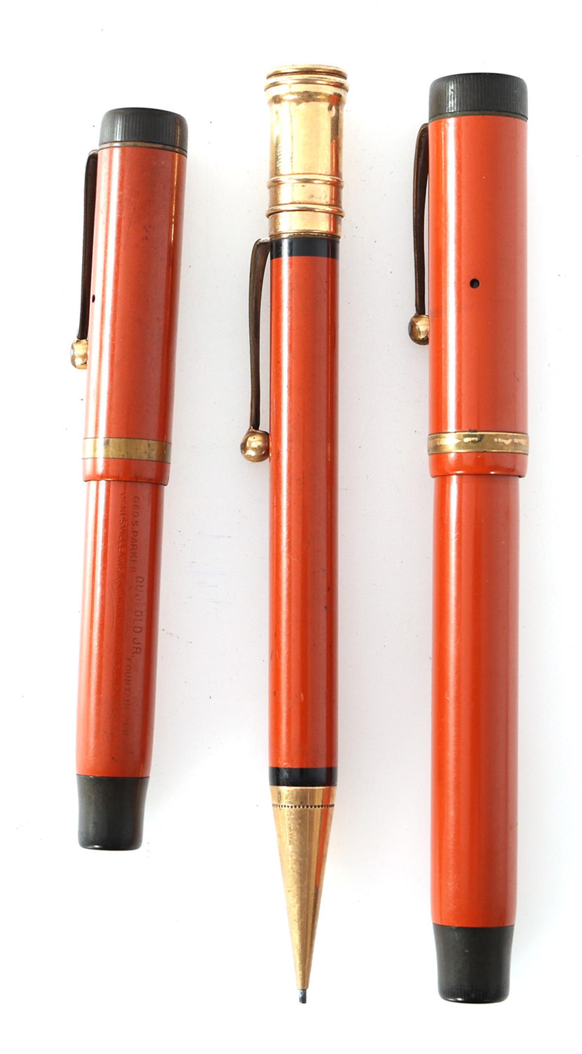 PARKER DUOFOLD FOUNTAIN PENS & MECHANICAL PENCIL (1 of 2)