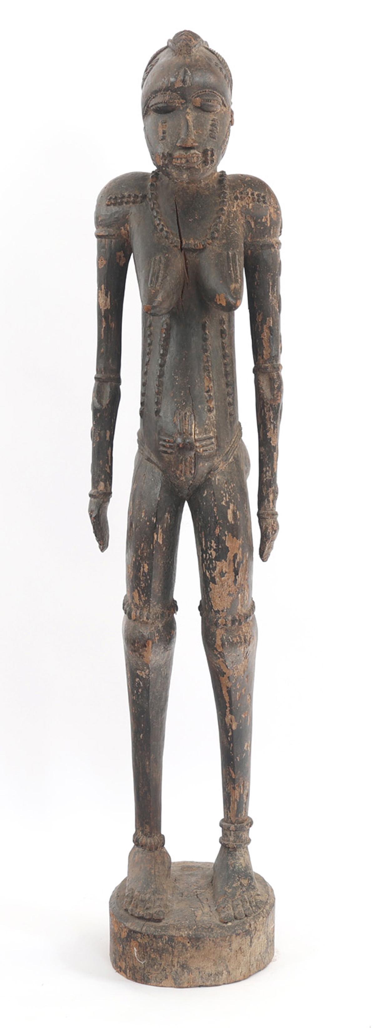 WEST AFRICAN CARVED WOOD FEMALE FIGURE (1 of 9)