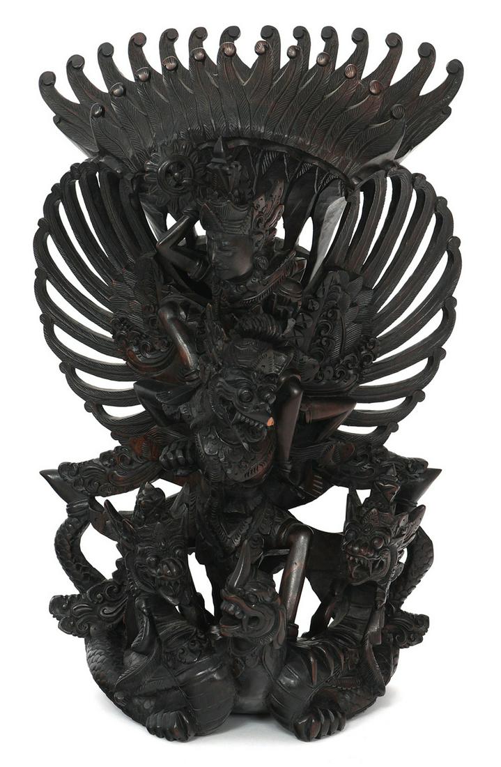 ROSEWOOD VISHNU GARUDA HINDU SCULPTURE (1 of 6)