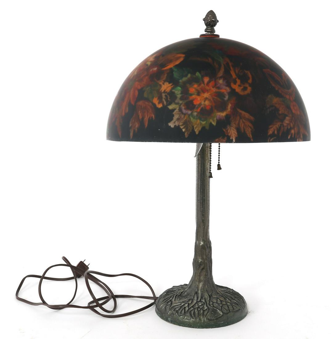 ARTS & CRAFTS REVERSE HAND PAINTED TABLE LAMP (1 of 5)