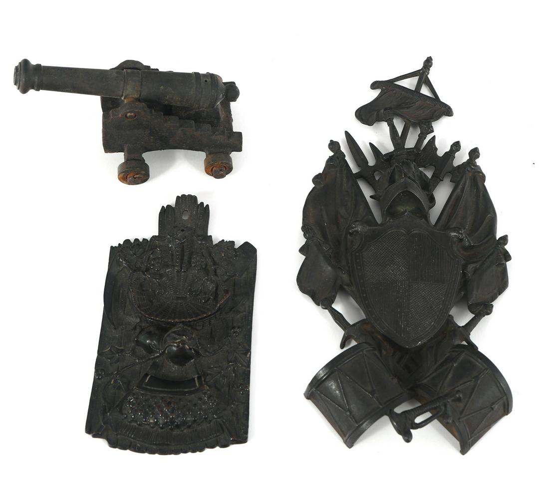 BRONZE WALL PLAQUES & MINIATURE CANNON (1 of 11)