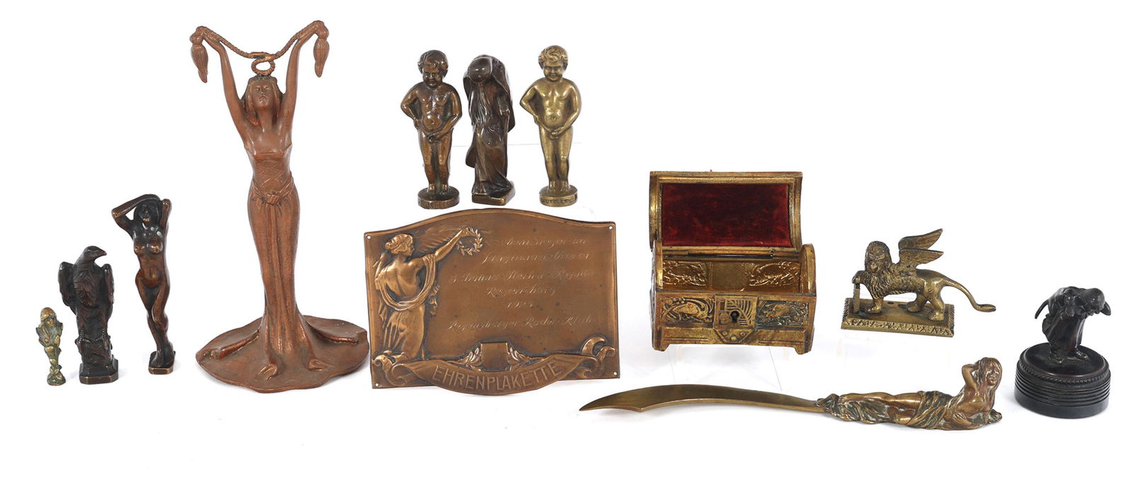 BRONZE & BRASS FIGURINE STATUES & ITEMS (1 of 16)