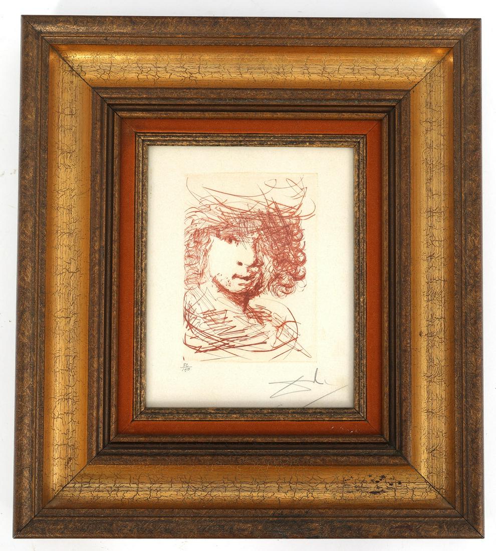 SALVADOR DALI REMBRANDT VAN RJIN SIGNED ETCHING (1 of 5)
