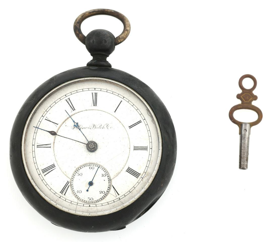 Men's Illinois Watch Co. Coin Silver Case Pocket Watch