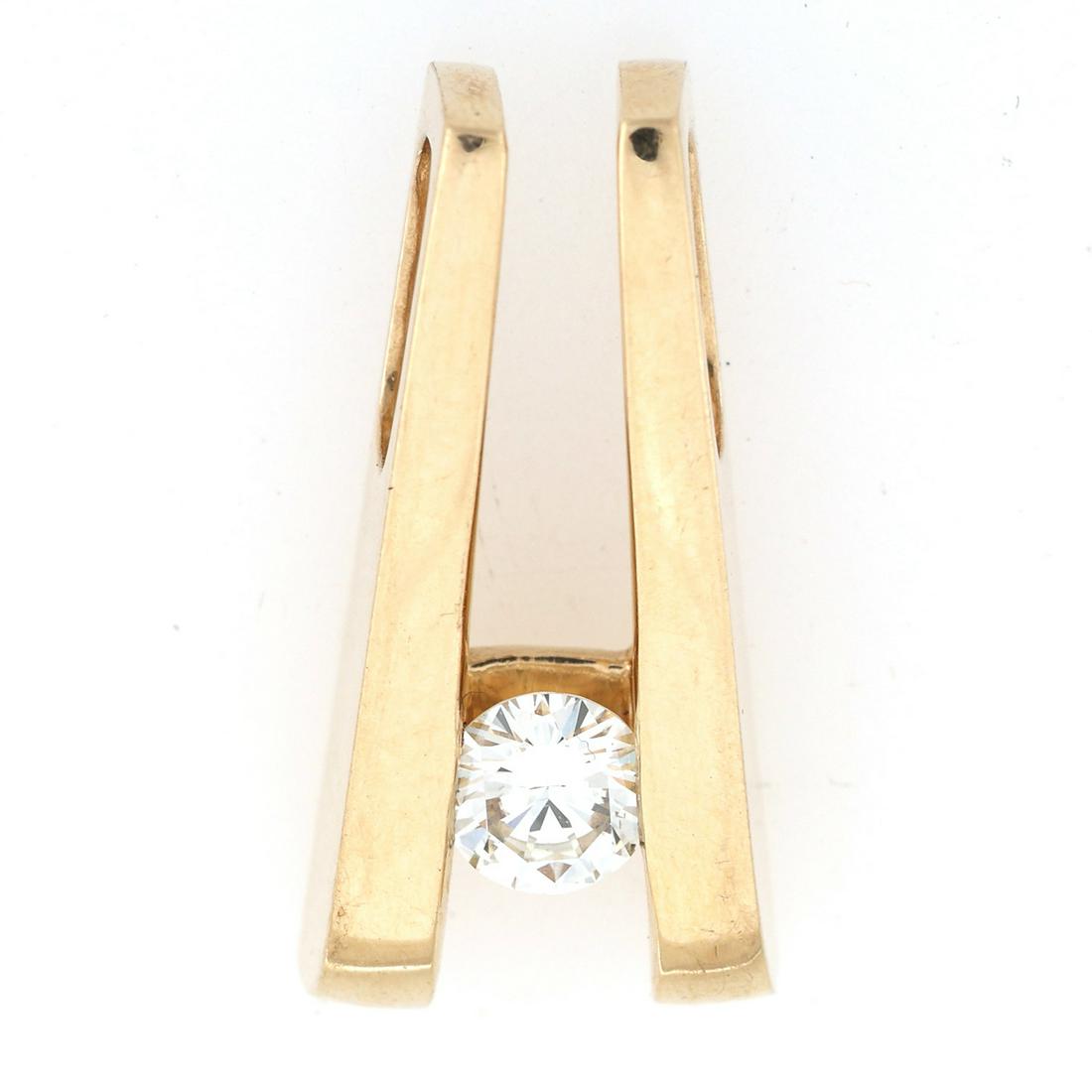 14K YELLOW GOLD 0.50 CT ROUND DIAMOND SLIDE PENDANT (1 of 4)