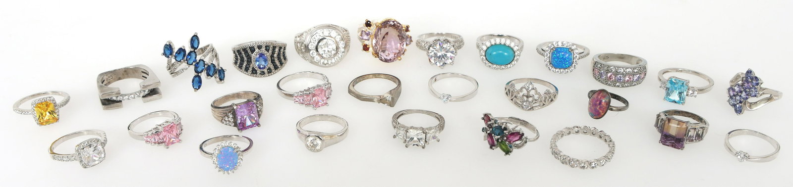 WOMENS STERLING SILVER SEMI-PRECIOUS STONE RINGS (1 of 9)