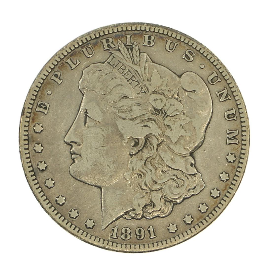 1891-CC CARSON CITY US SILVER MORGAN DOLLAR COIN (1 of 2)