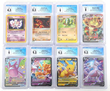 POKEMON BLACK STAR PROMOS CARDS CGC GRADED: POKEMON BLACK STAR PROMOS CARDS CGC GRADEDCGC Universal Grade Pokémon Black Star Promos cards. From 1999 - 2022. Includes:2022 MewTwo V Pokemon GO Elite Trainer Box (9.5)2021 Pikachu V