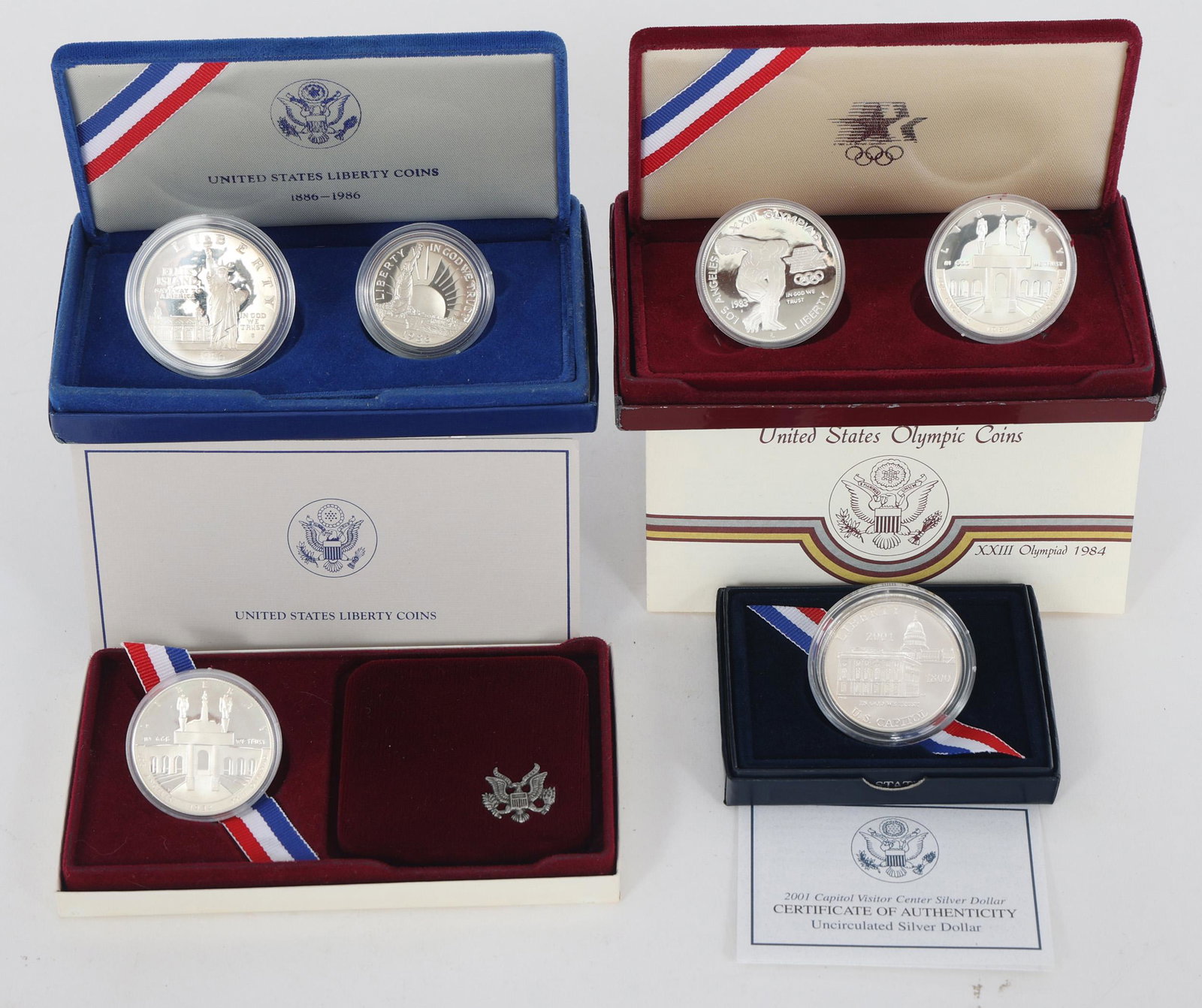 US SILVER COMMEMORATIVE PROOF & UNC COINS (1 of 6)