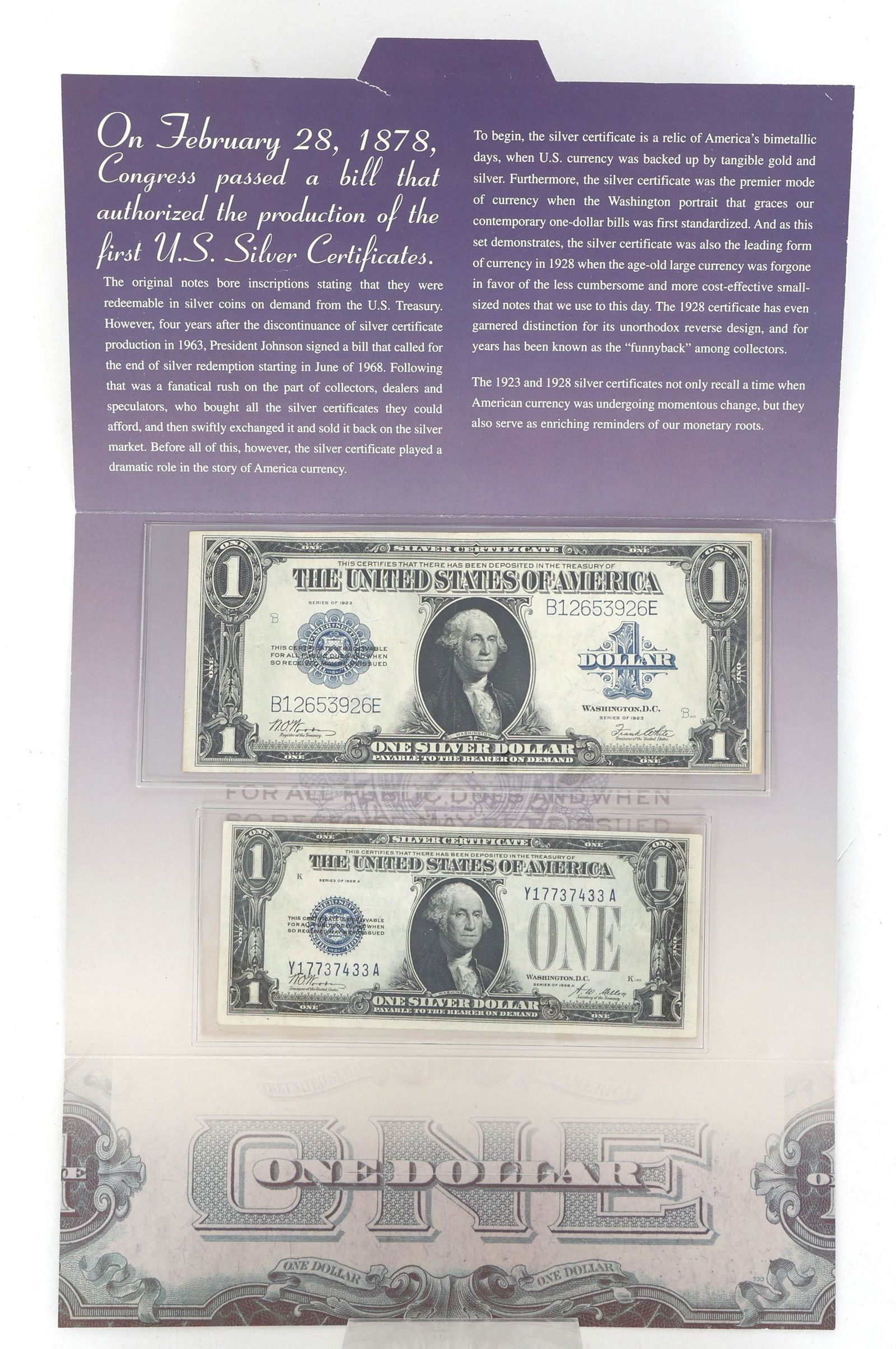 US 1923/1928 SILVER CERTIFICATES LARGE & SMALL SERIES (1 of 4)