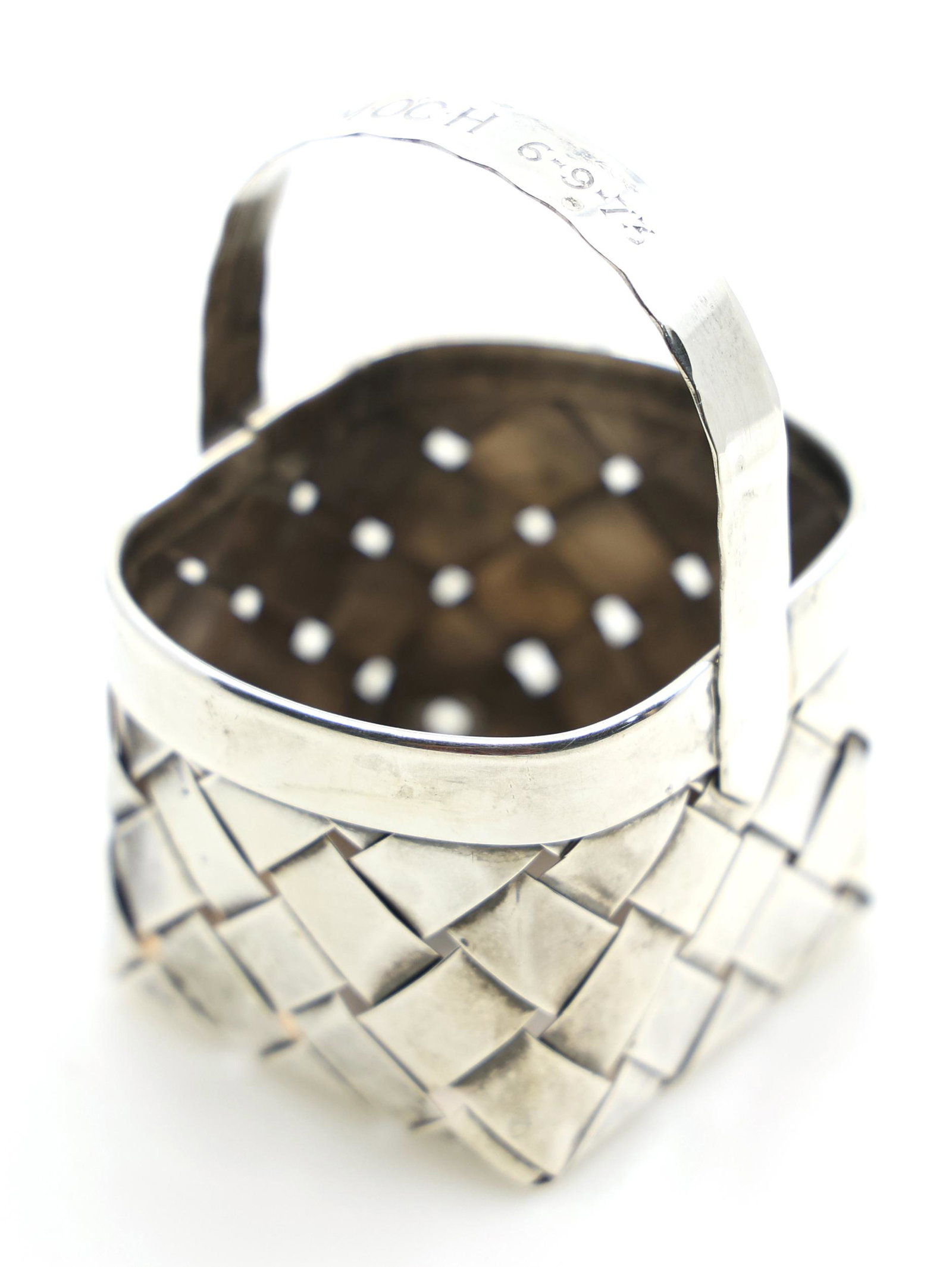 STERLING SILVER CARTIER MINIATURE BASKET (1 of 5)