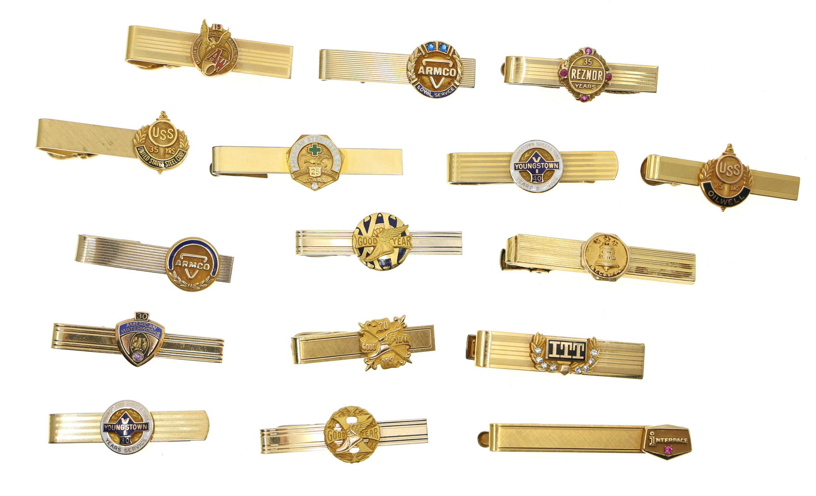 GOLD FILLED EMPLOYEE SERVICE TIE CLIPS (1 of 2)
