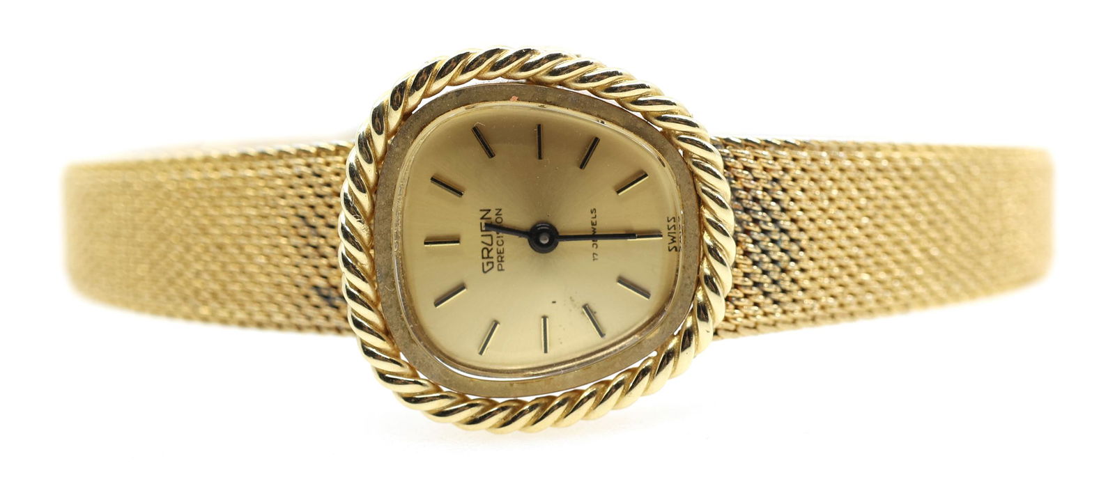 LADIES GRUEN PRECISION 14K GOLD CASE WRIST WATCH (1 of 10)