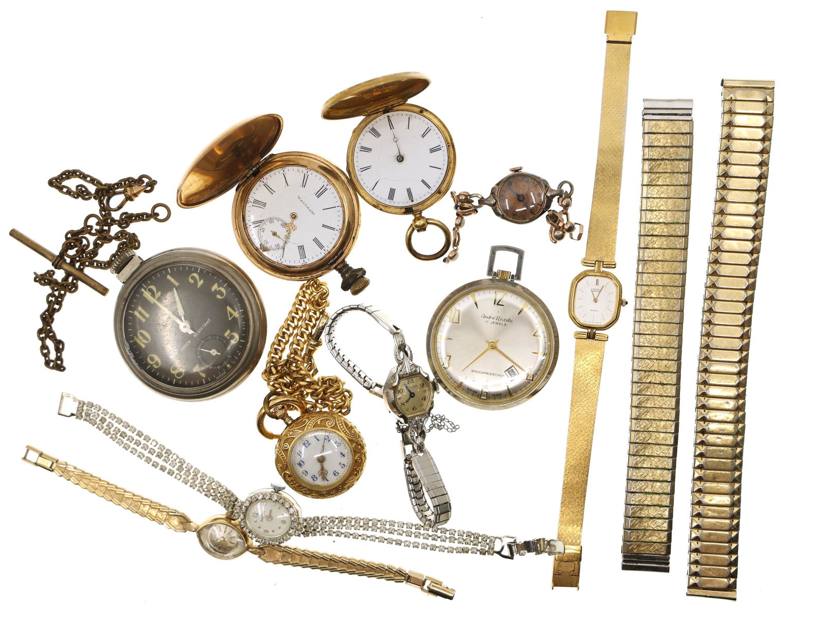 WRISTWATCHES, POCKET WATCHES, & MORE: WRISTWATCHES, POCKET WATCHES, & MORE Wristwatches, pocket watches, and watch parts including Waltham, Gruen, Bulova, and more.
