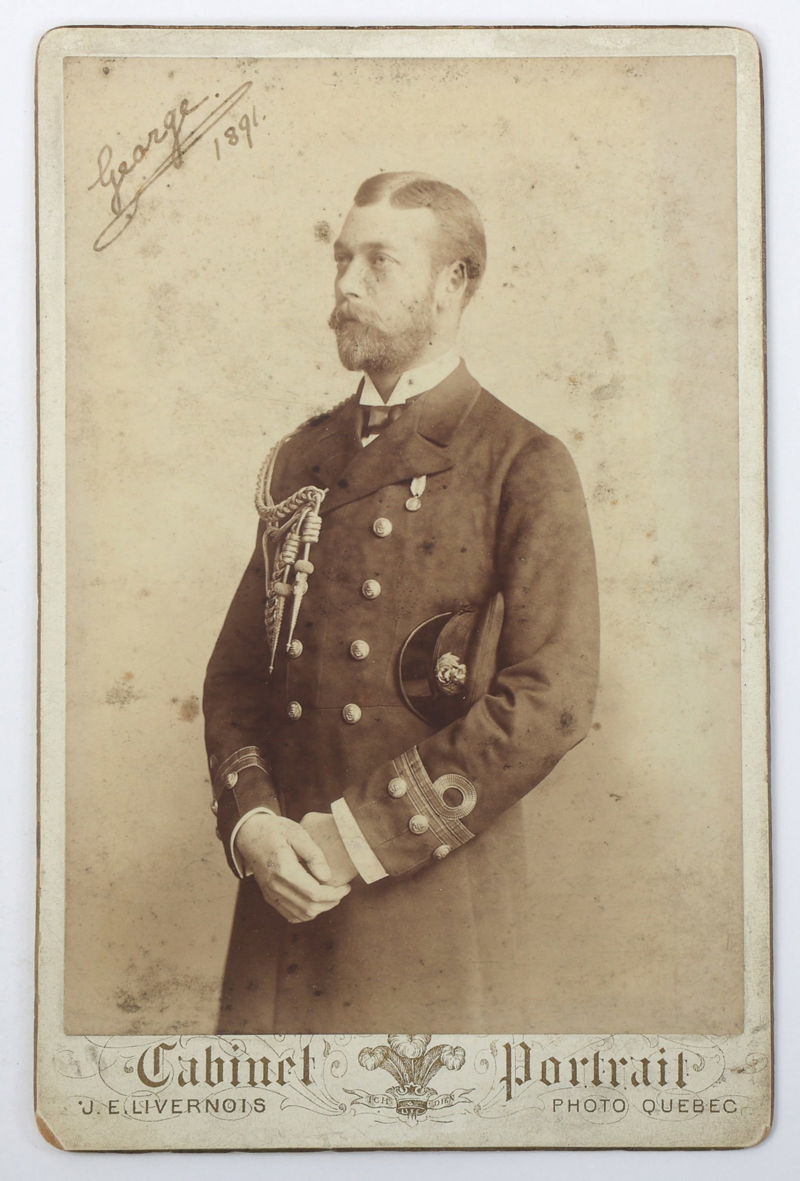 1891 KING GEORGE V SIGNED CABINET CARD PHOTO (1 of 3)