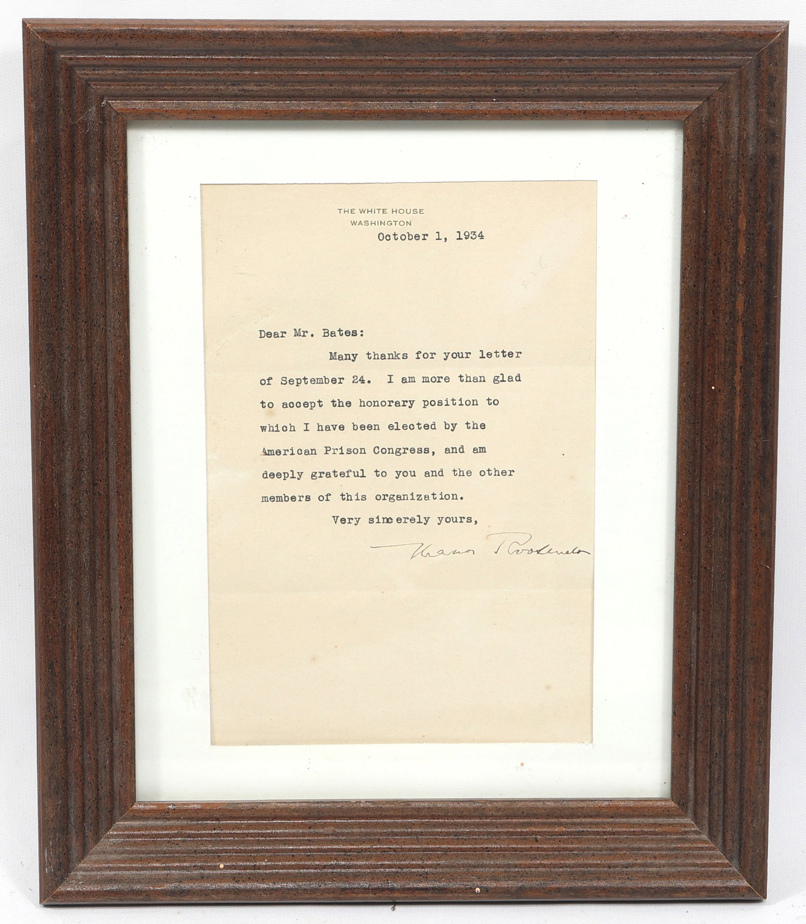 US FIRST LADY ELEANOR ROOSEVELT SIGNED TYPED LETTER (1 of 5)