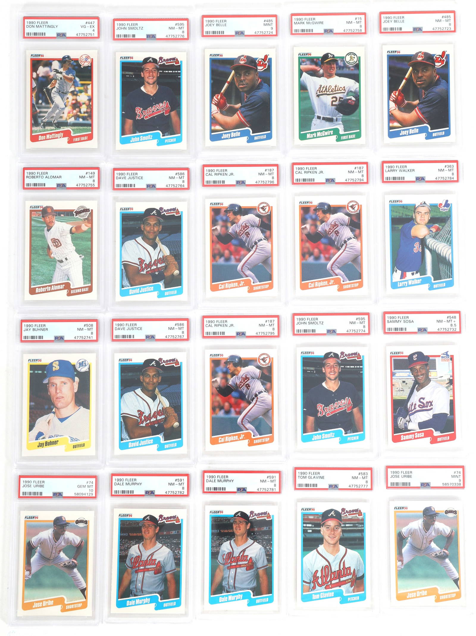 1990 Fleer Baseball Cards Psa Graded Auction