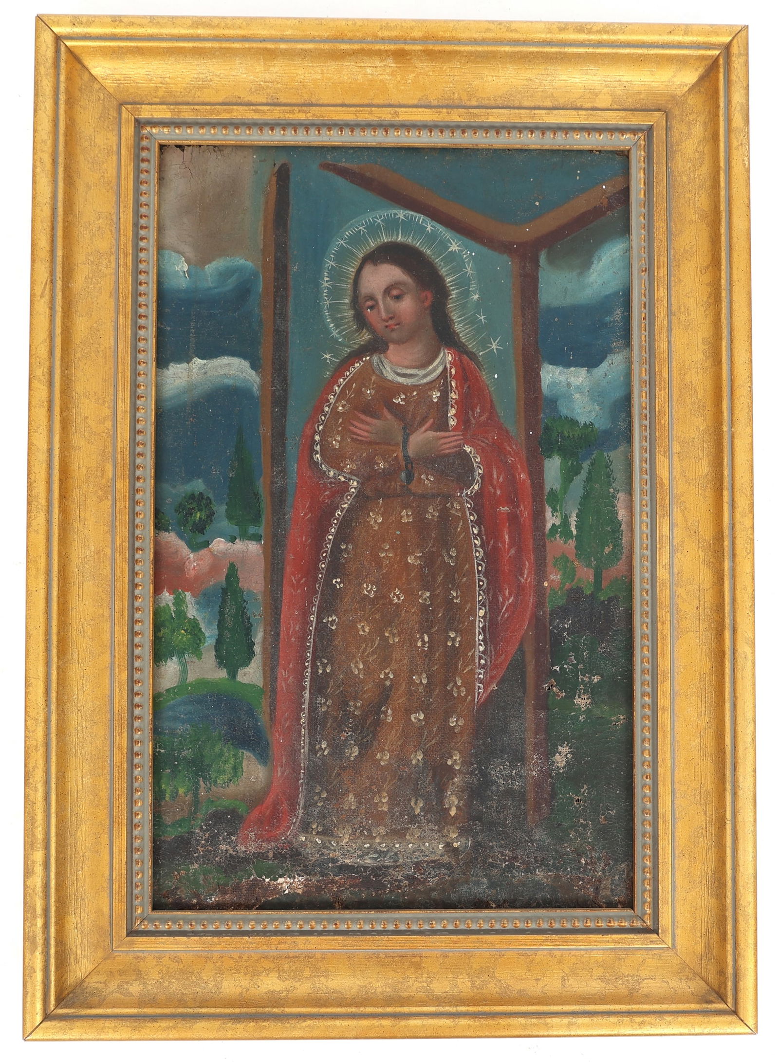 OIL ON CANVAS LADY OF IMMACULATE CONCEPTION PAINTING (1 of 9)
