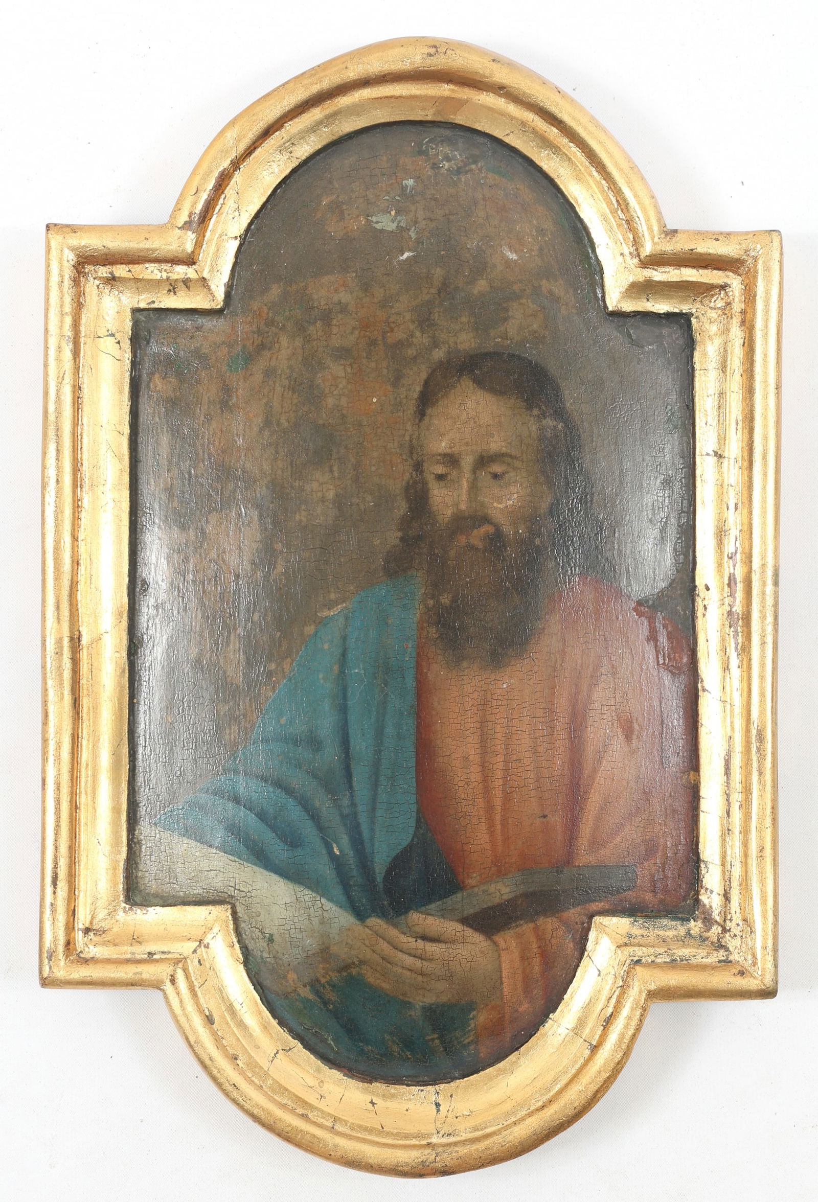 OIL ON WOOD PANEL ICON OF JESUS CHRIST WITH A BIBLE (1 of 4)
