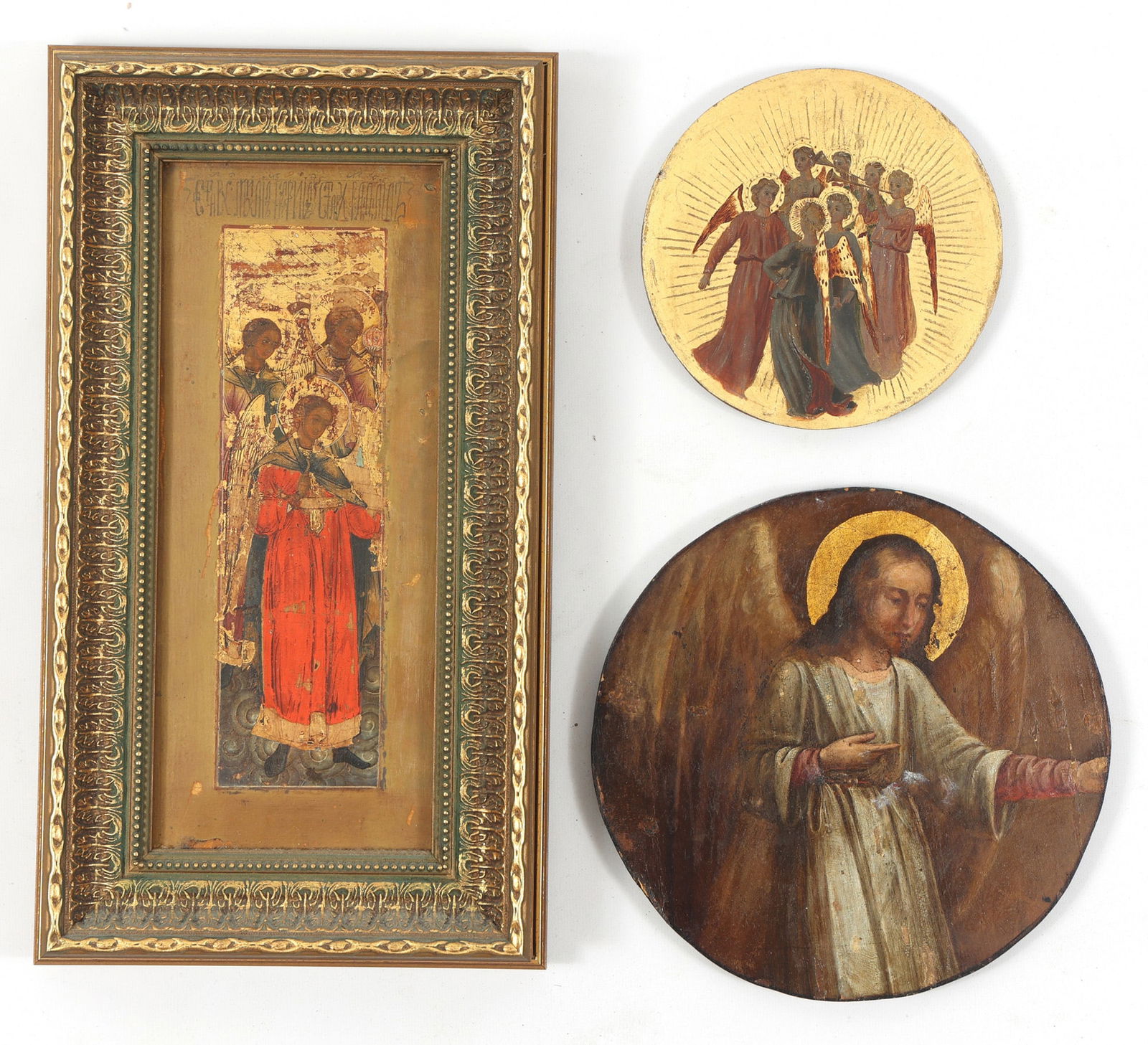ORTHODOX CHRISTIAN OIL ON BOARD PAINTINGS OF ANGELS (1 of 5)
