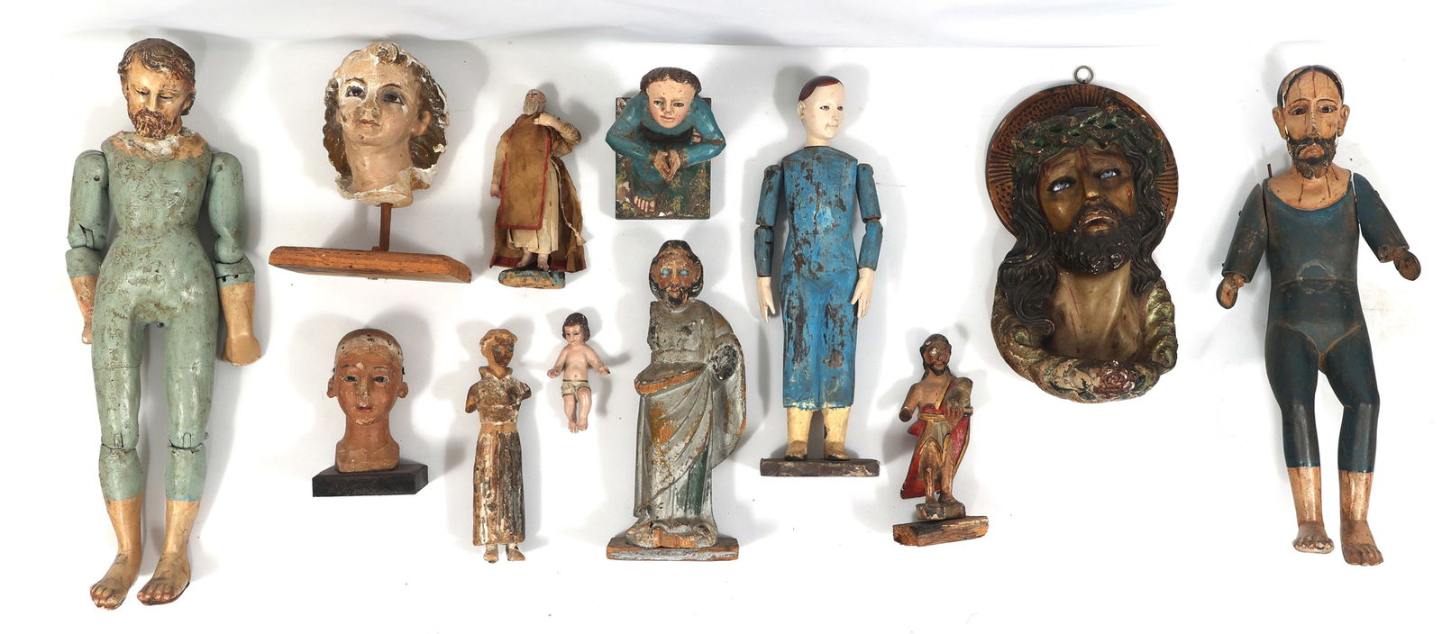 18TH/19TH C. RELIGIOUS CATHOLIC WOOD & PLASTER FIGURES (1 of 10)